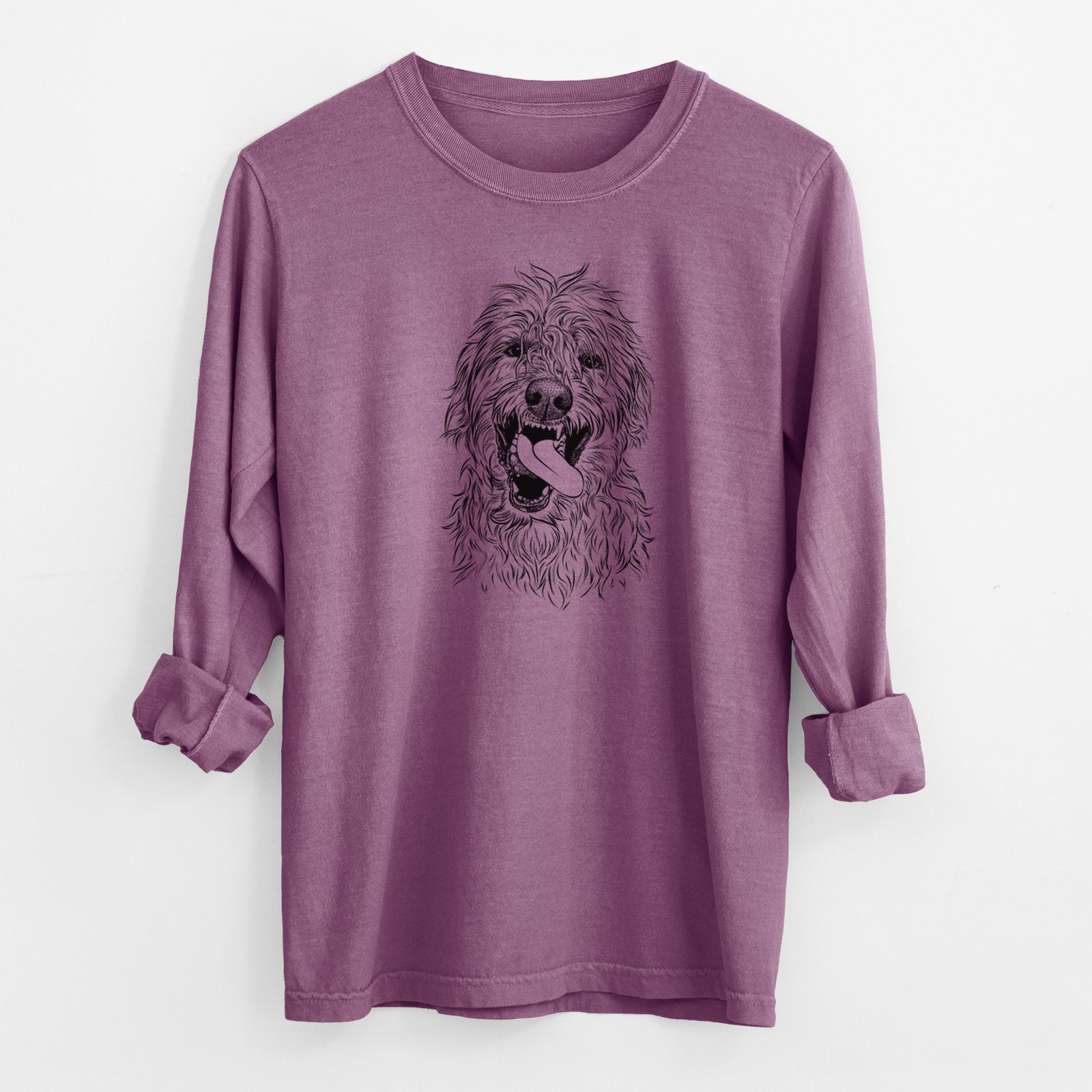 Bare Groot the Irish Wolfhound - Men's Heavyweight 100% Cotton Long Sleeve