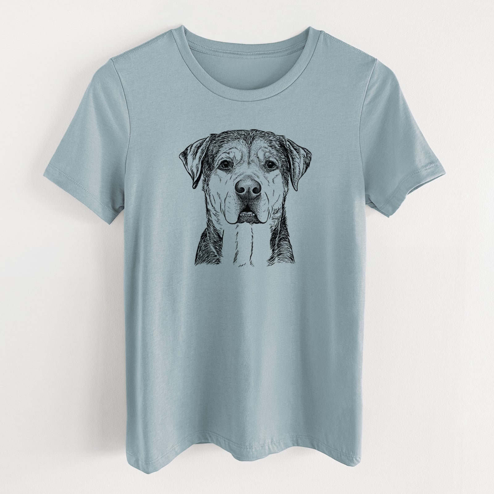 Bare Gus the Rottweiler Mix - Women's Lightweight Relaxed Fit 100% Cotton Crewneck