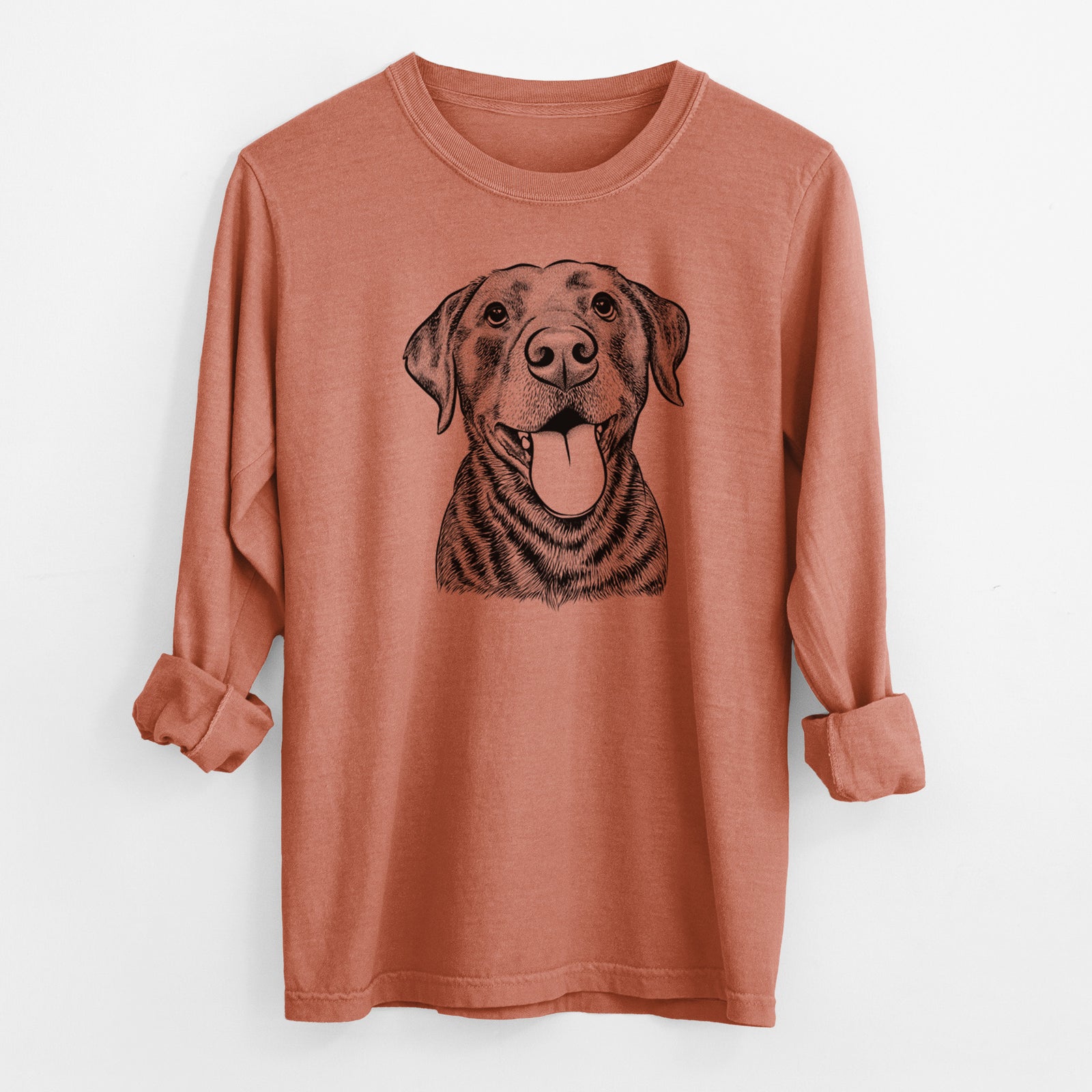 Bare Gwen the Labrador Retriever - Men's Heavyweight 100% Cotton Long Sleeve