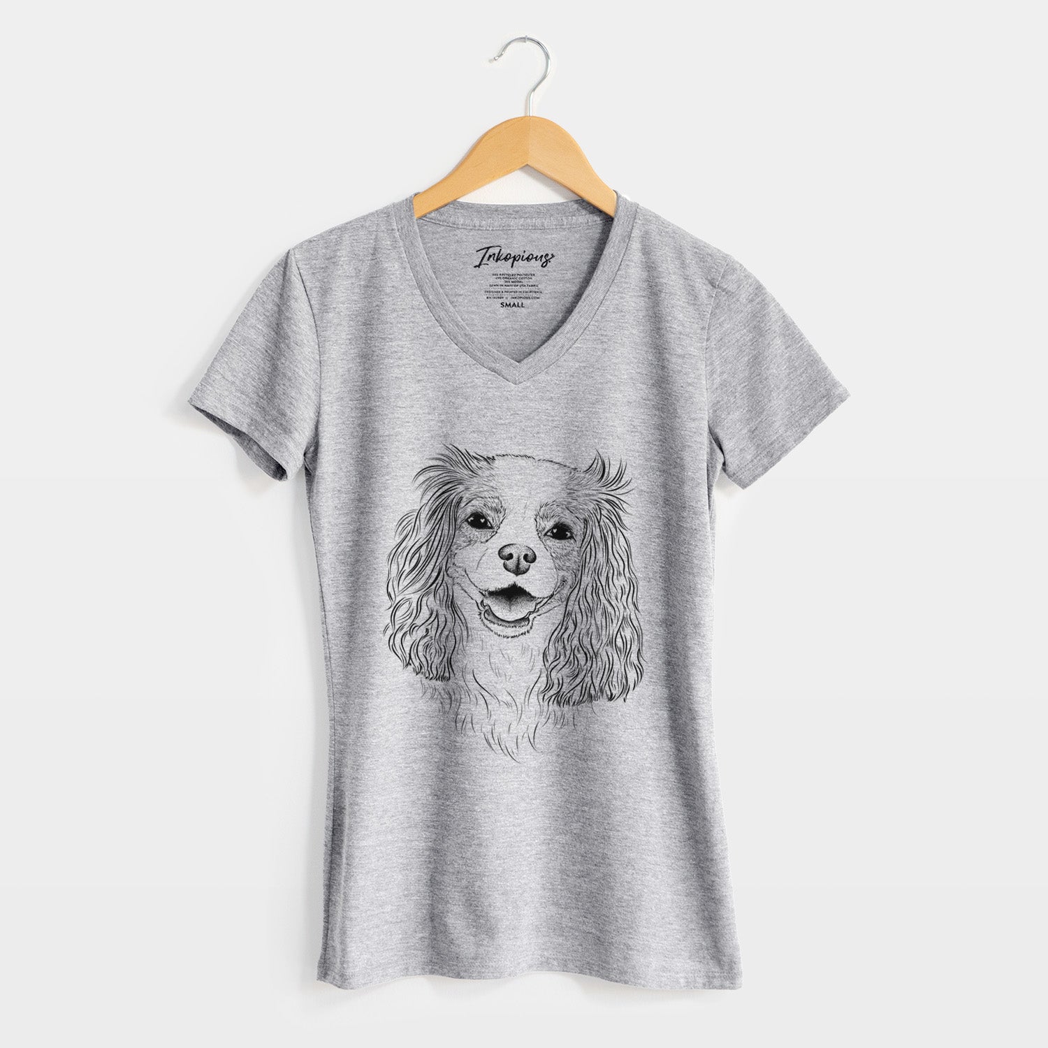 Bare Halley Comet the Cavalier King Charles Spaniel - Women's V-neck Shirt