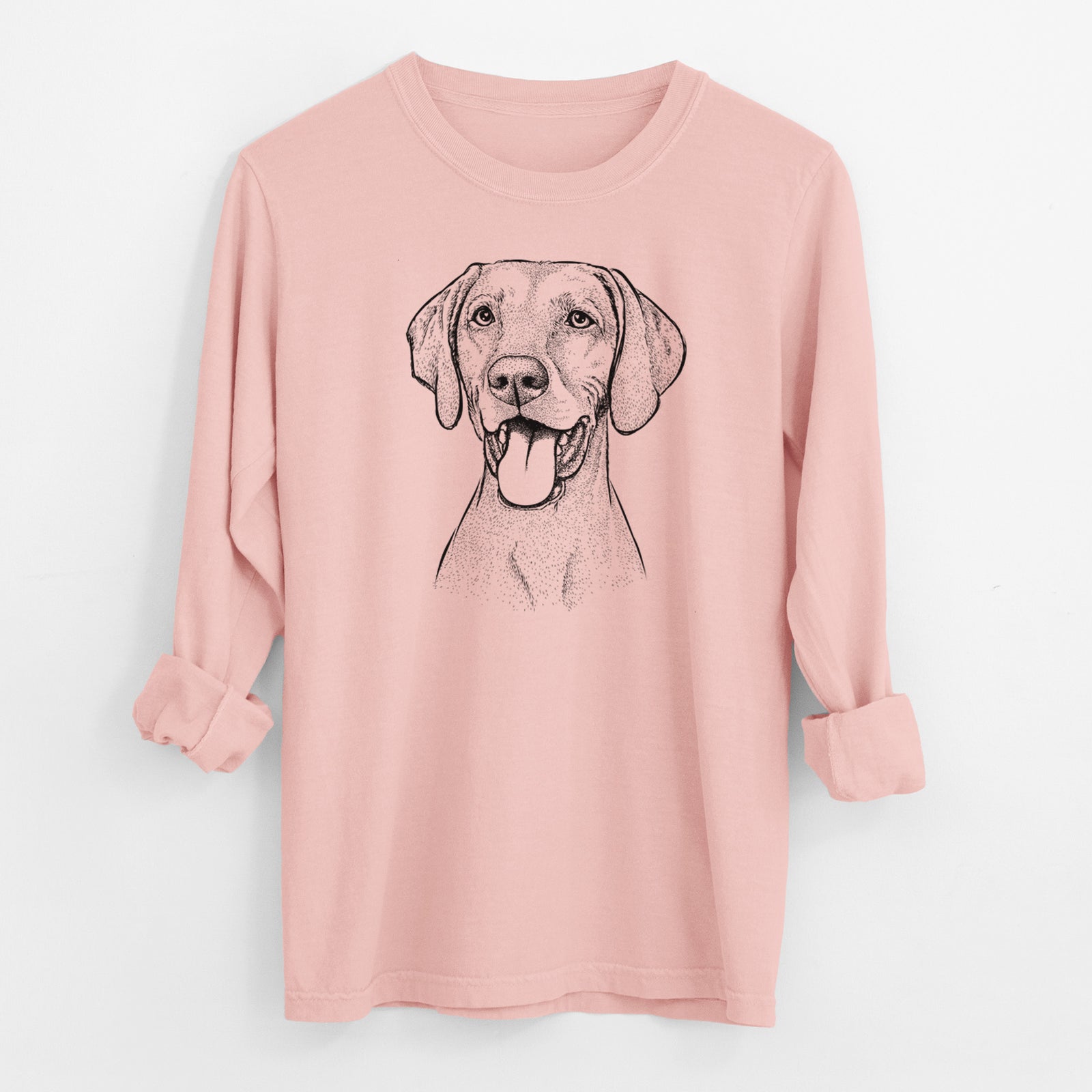 Bare Harper the Vizsla - Men's Heavyweight 100% Cotton Long Sleeve