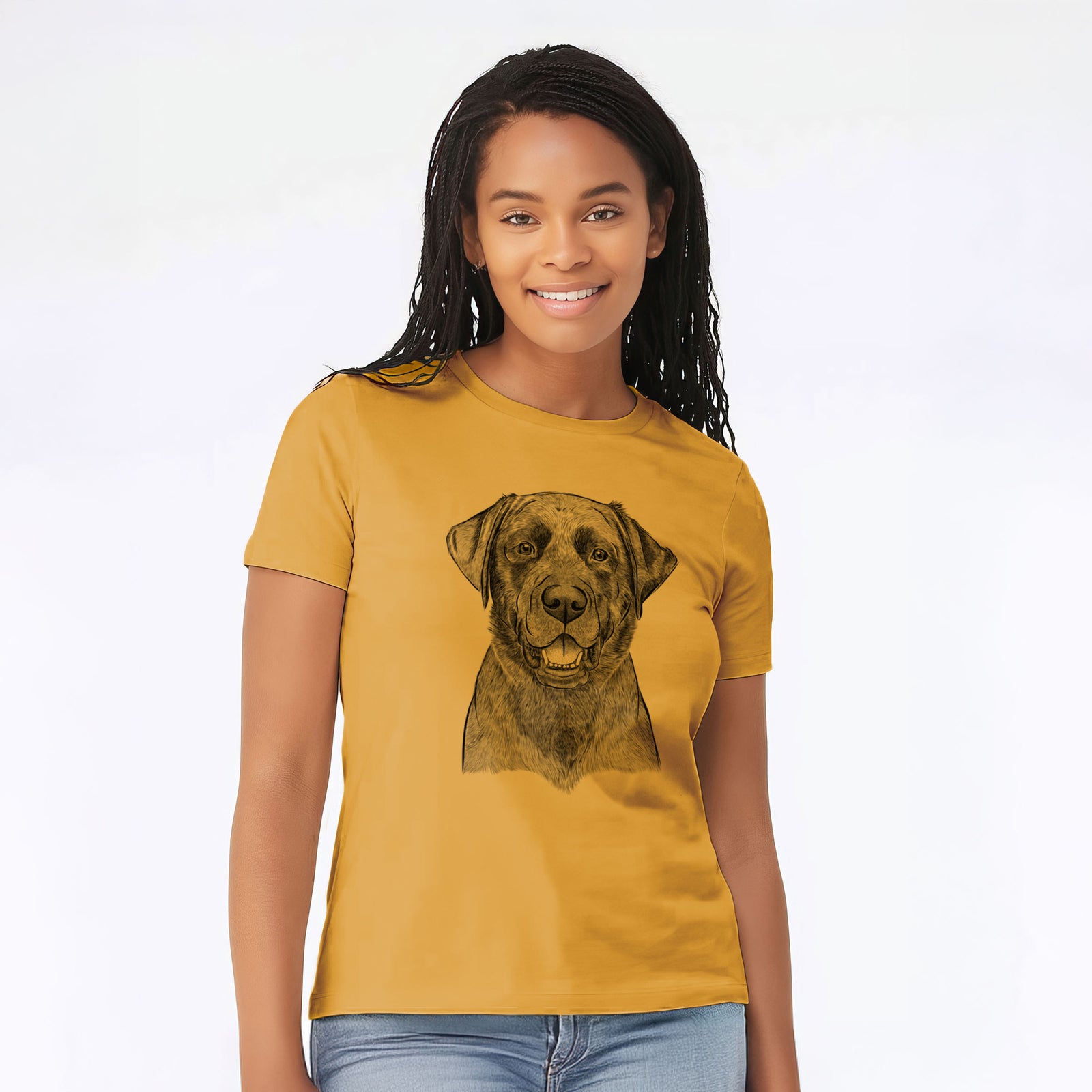 Bare Heath the Black Lab - Women's Lightweight Relaxed Fit 100% Cotton Crewneck