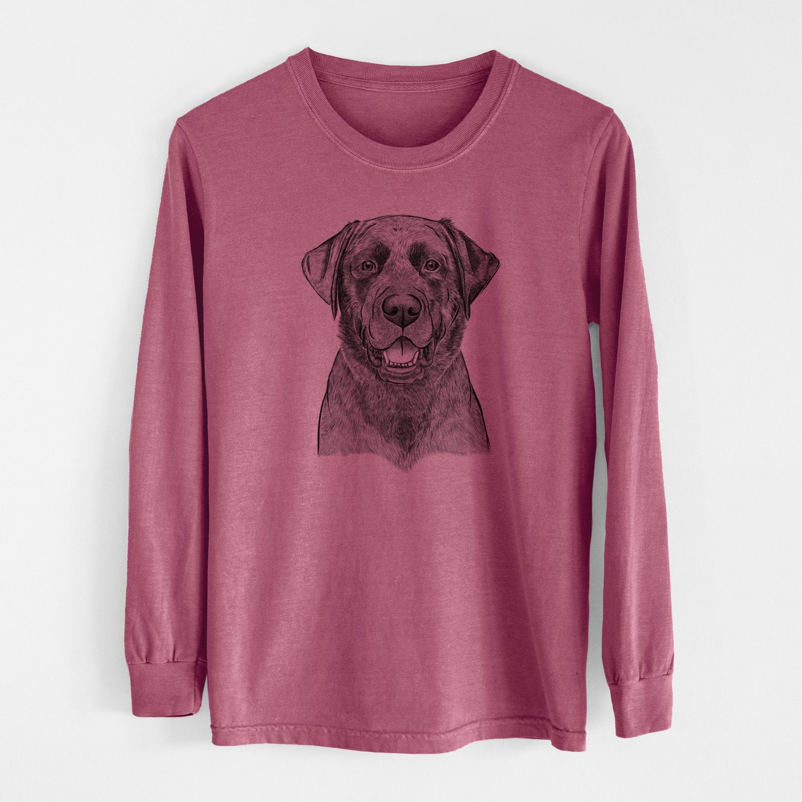Bare Heath the Black Lab - Men's Heavyweight 100% Cotton Long Sleeve