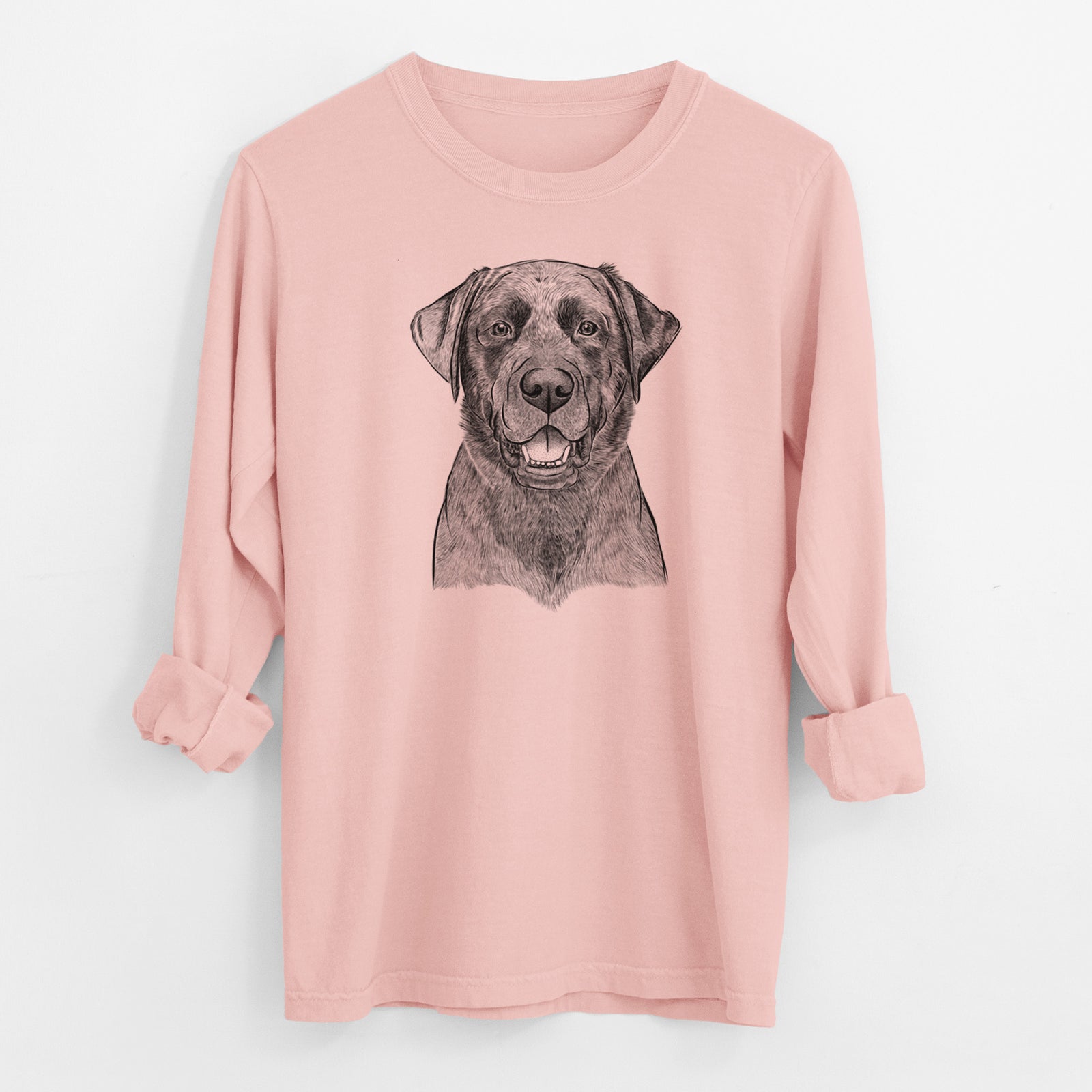 Bare Heath the Black Lab - Men's Heavyweight 100% Cotton Long Sleeve