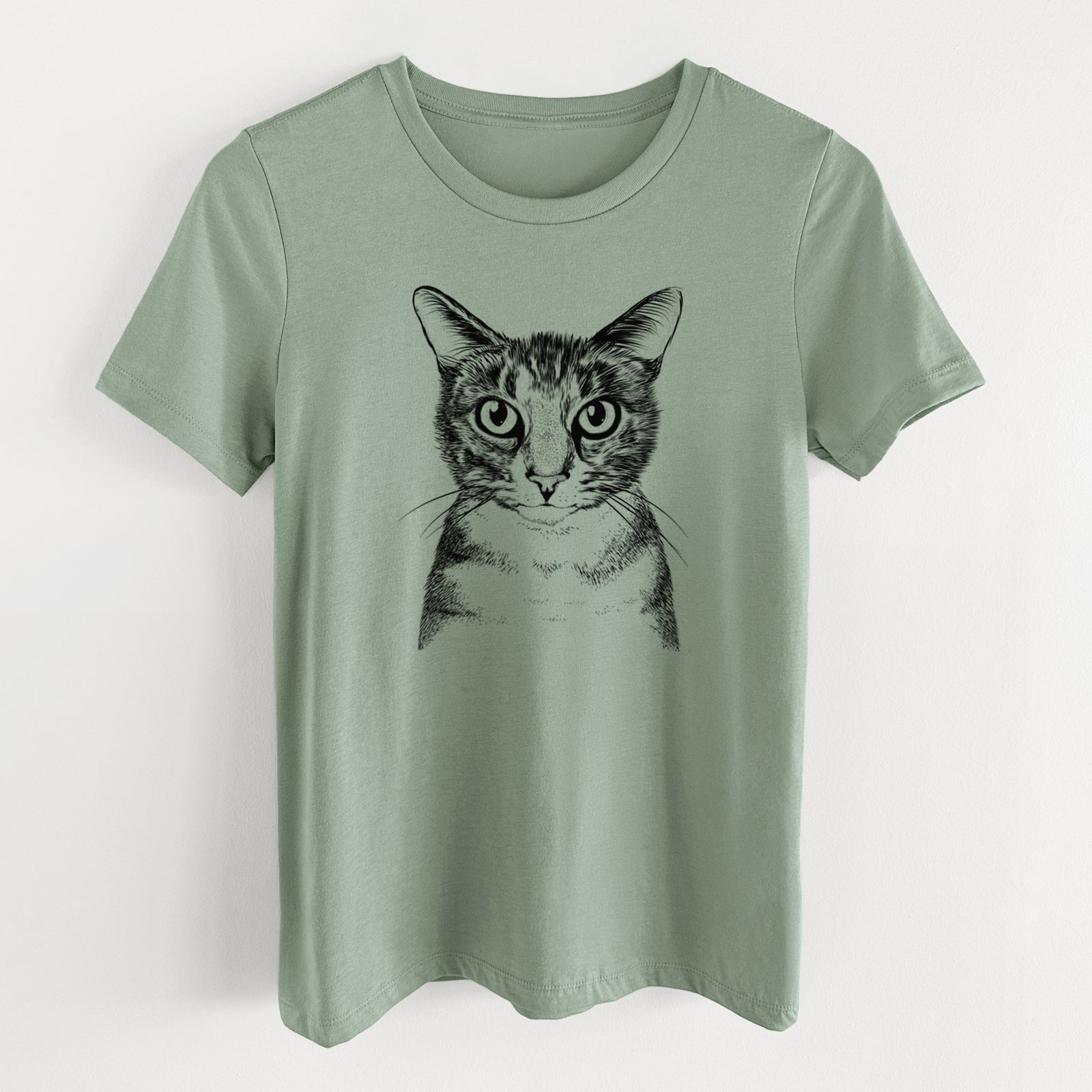 Bare Hobbes the Tabby Cat - Women's Lightweight Relaxed Fit 100% Cotton Crewneck