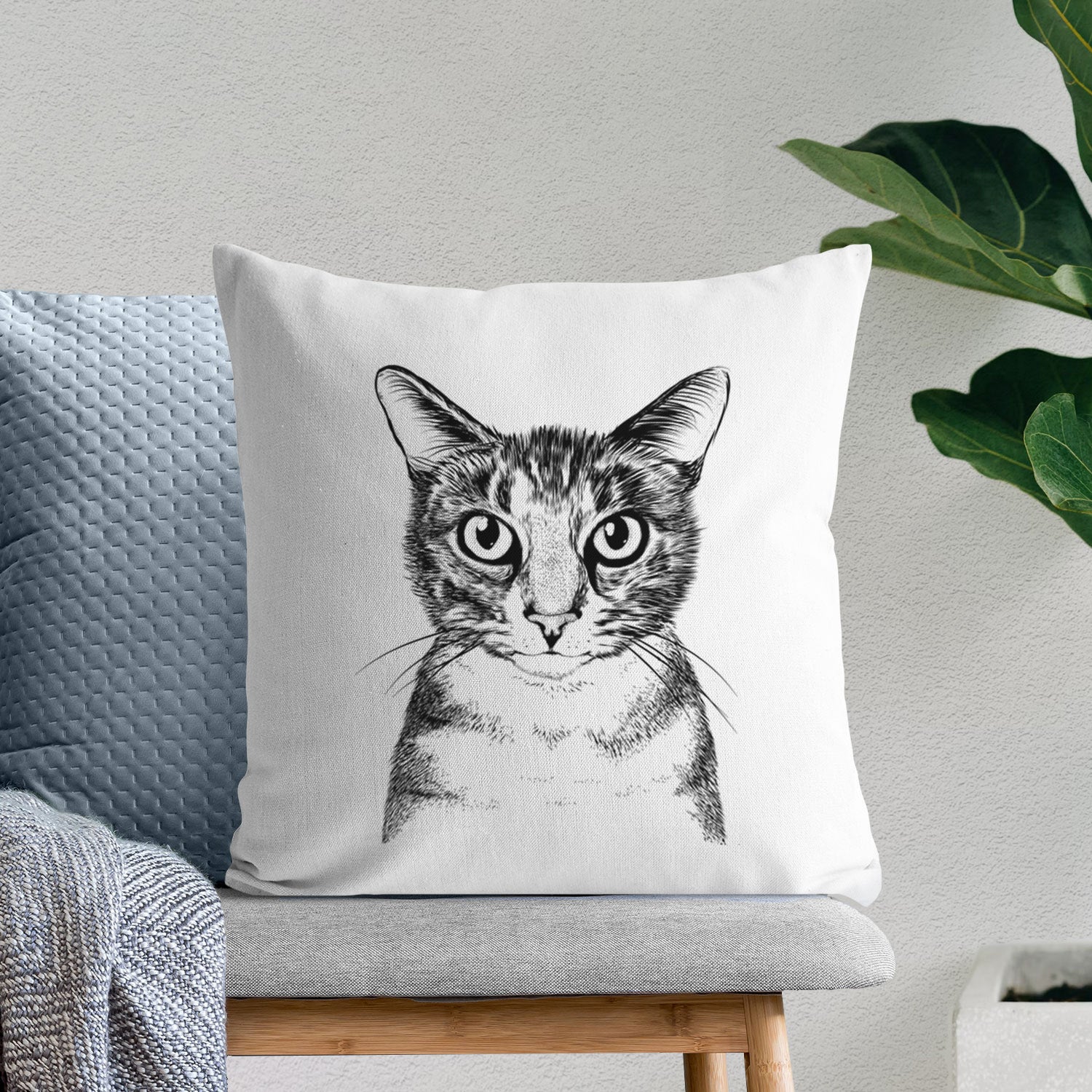 Hobbes the Tabby Cat - Throw Pillow Cover