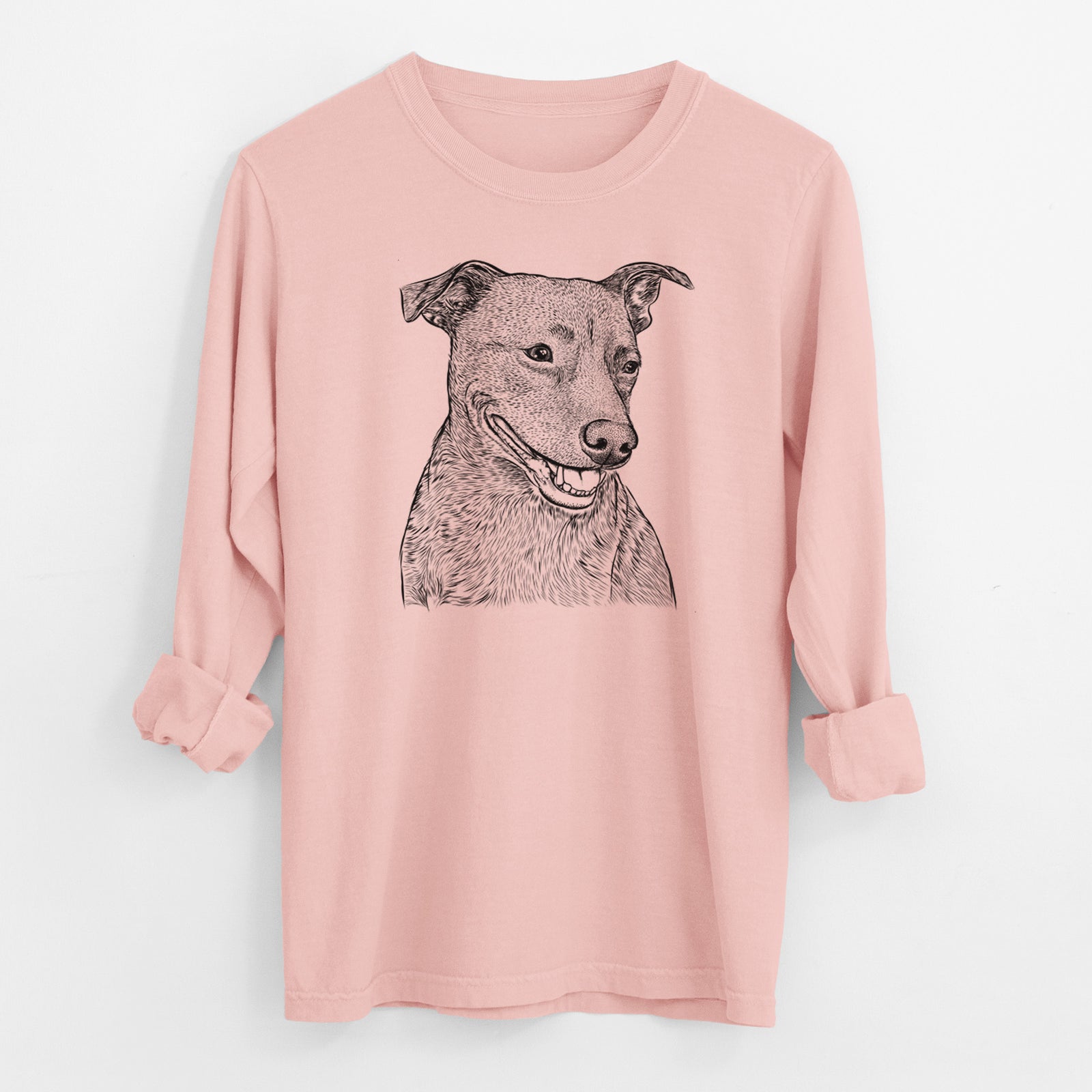 Bare Honey the Lab Pit Mix - Men's Heavyweight 100% Cotton Long Sleeve