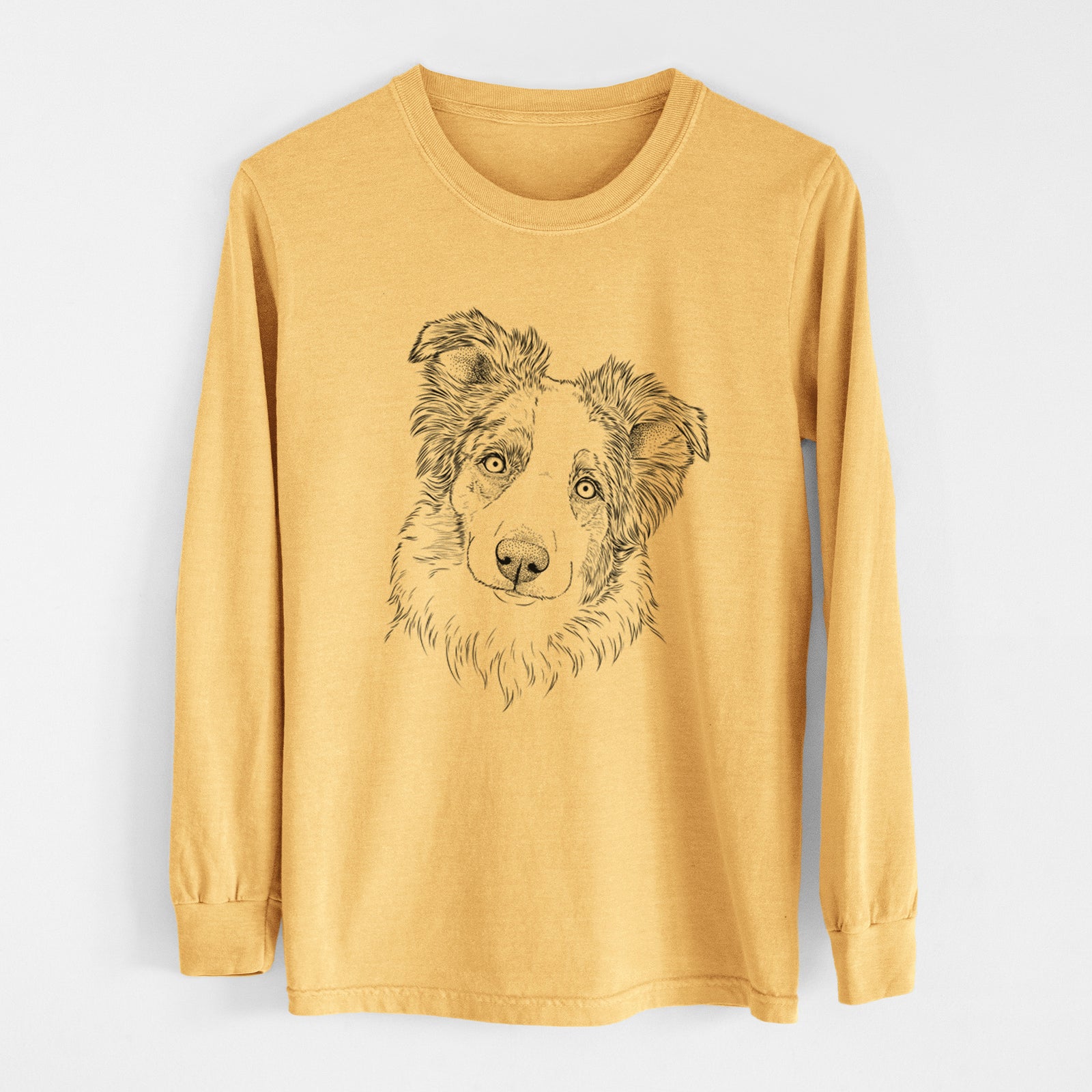 Bare HoneyBee the Miniature Australian Shepherd - Heavyweight 100% Cotton Long Sleeve