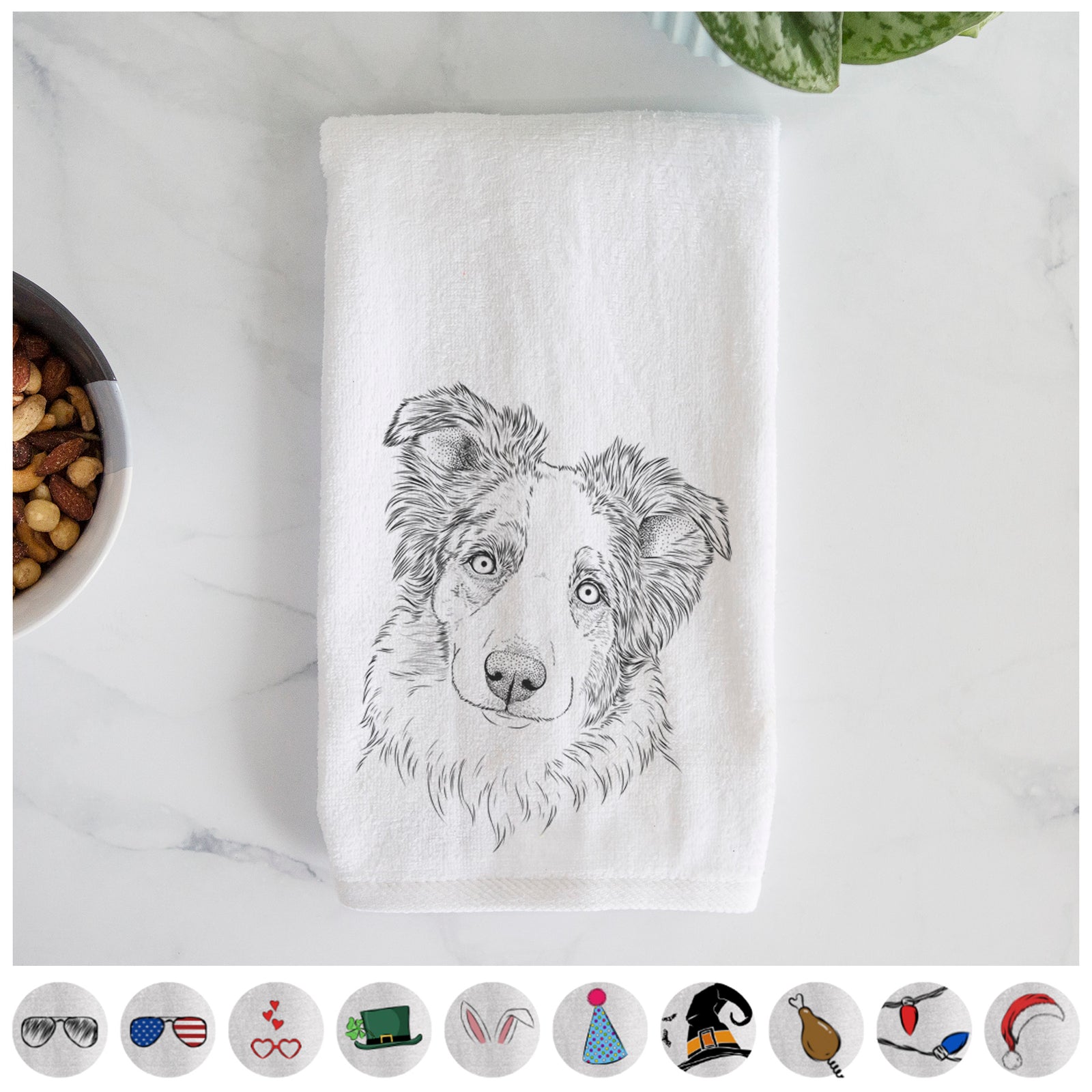 HoneyBee the Miniature Australian Shepherd Decorative Hand Towel