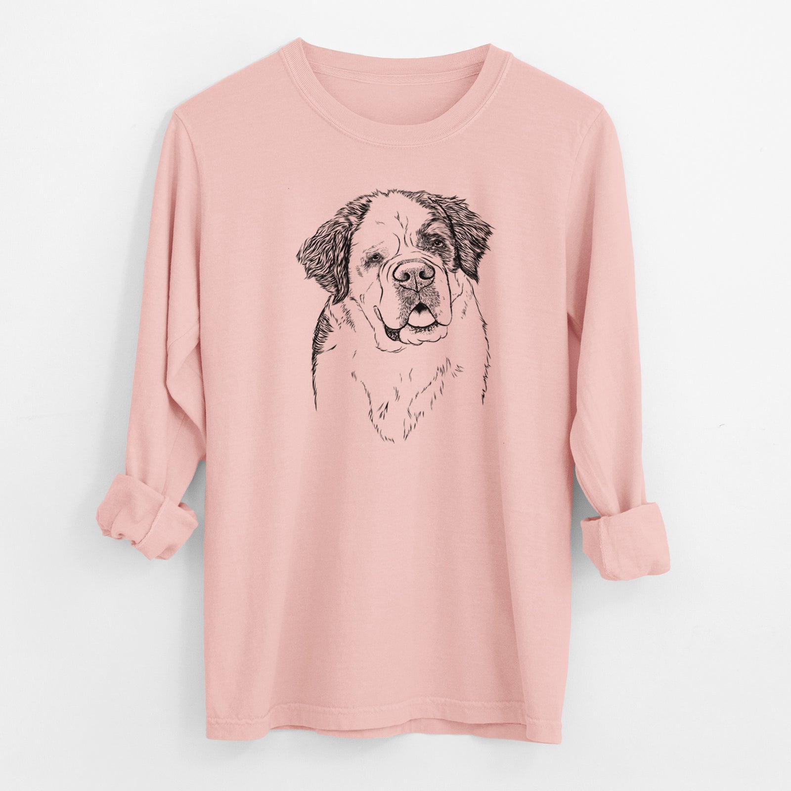 Bare Hook the Saint Bernard - Men's Heavyweight 100% Cotton Long Sleeve