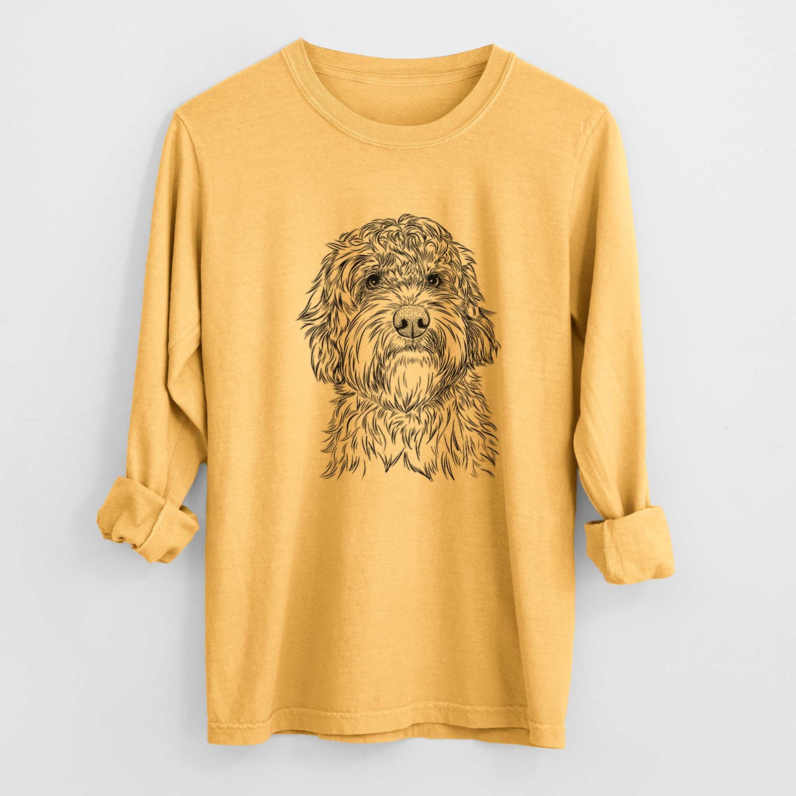 Bare Huckleberry the Australian Labradoodle - Men's Heavyweight 100% Cotton Long Sleeve