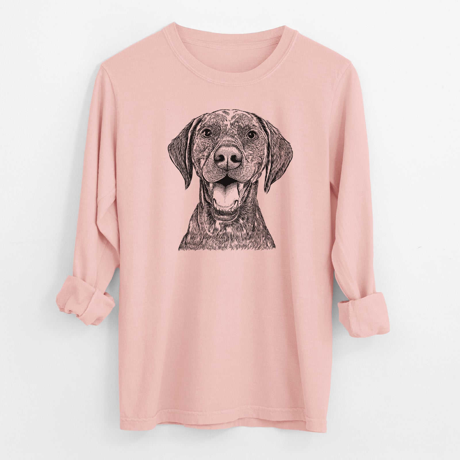 Bare Hudson the German Shorthaired Pointer - Men's Heavyweight 100% Cotton Long Sleeve