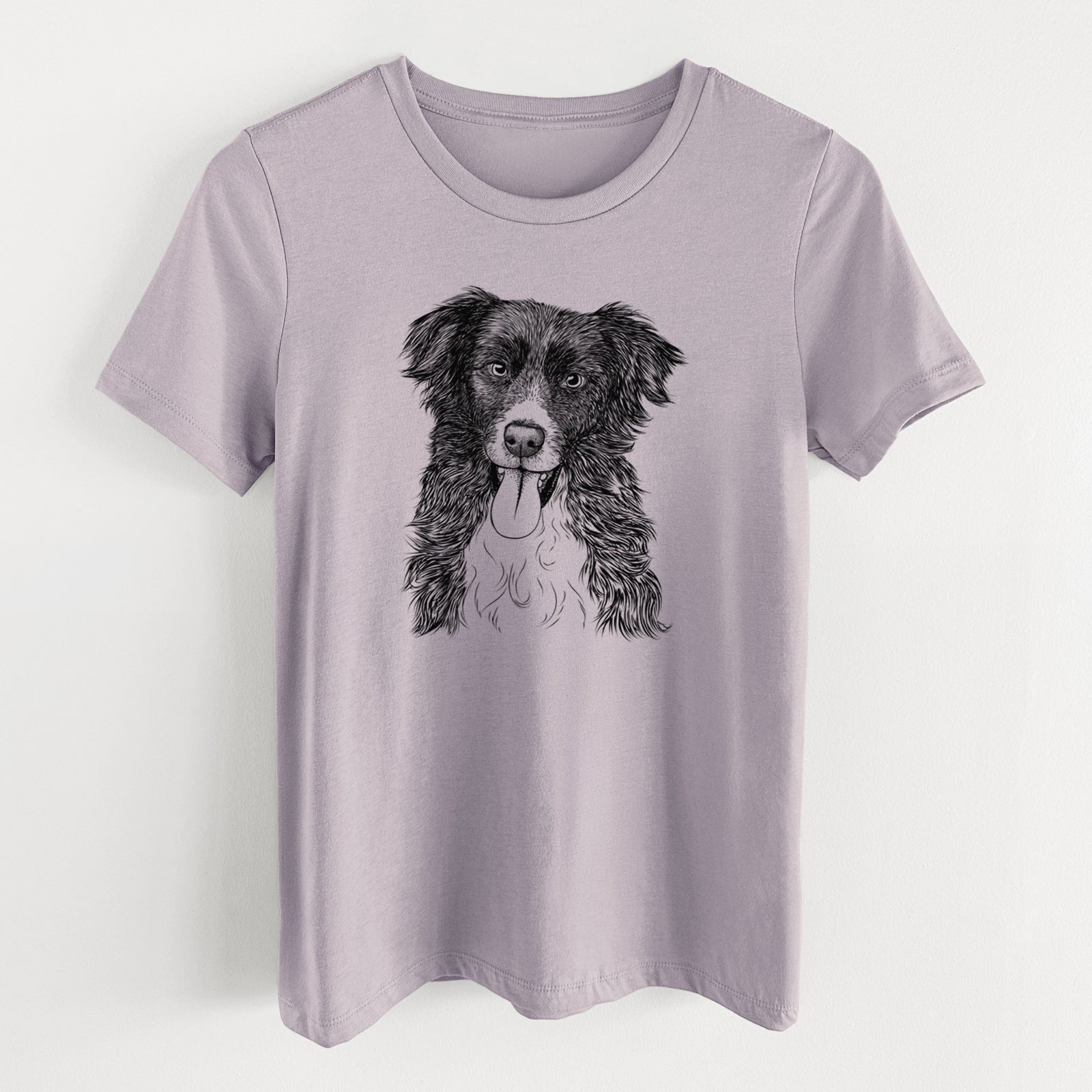 Bare Indi the Border Collie - Women's Lightweight Relaxed Fit 100% Cotton Crewneck