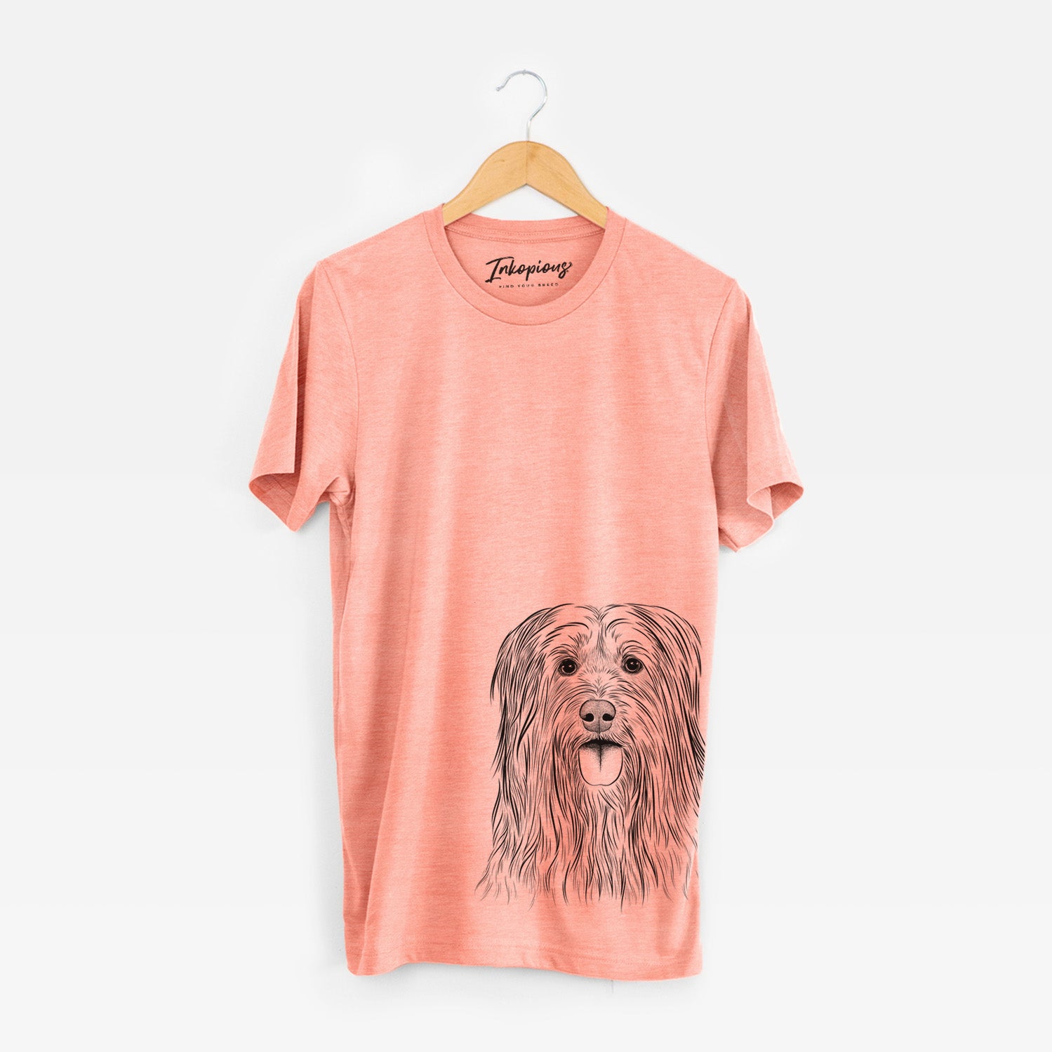 Hand-drawn sketch of Indy the Korean Sapsali on a Sunset Unisex crewneck