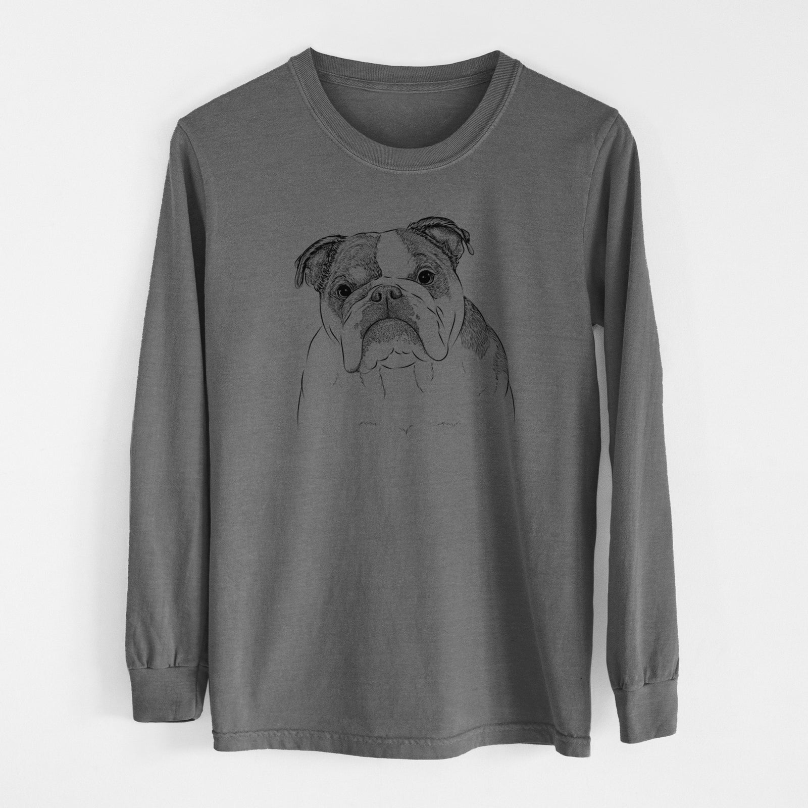Bare Jack the English Bulldog - Men's Heavyweight 100% Cotton Long Sleeve