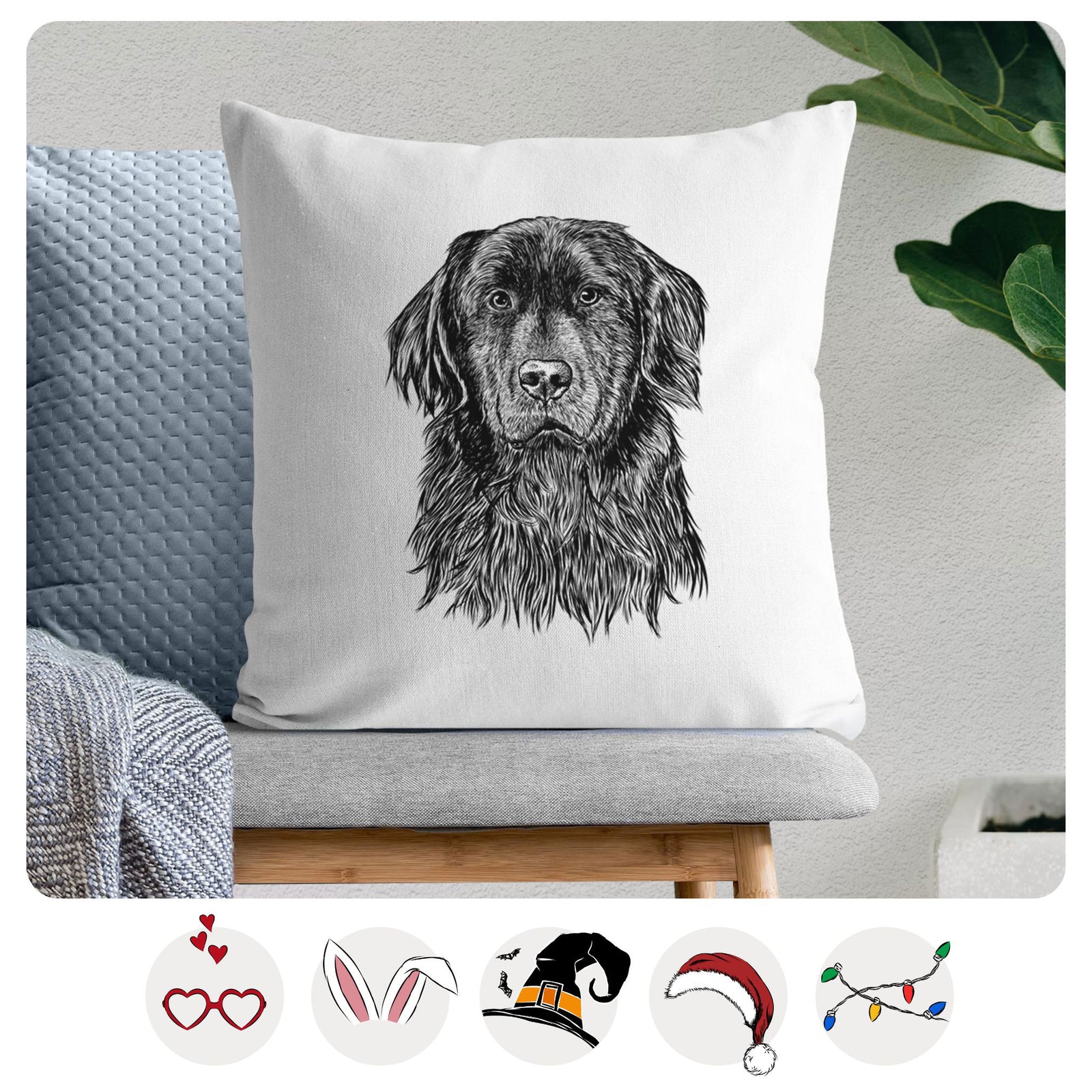 Jinx the Newfoundland - Throw Pillow Cover