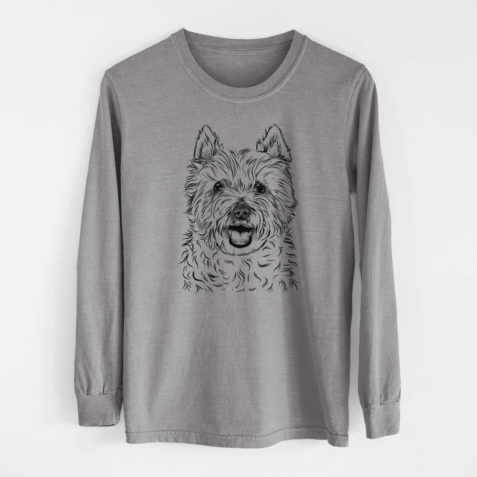Bare Kami the West Highland Terrier - Men's Heavyweight 100% Cotton Long Sleeve