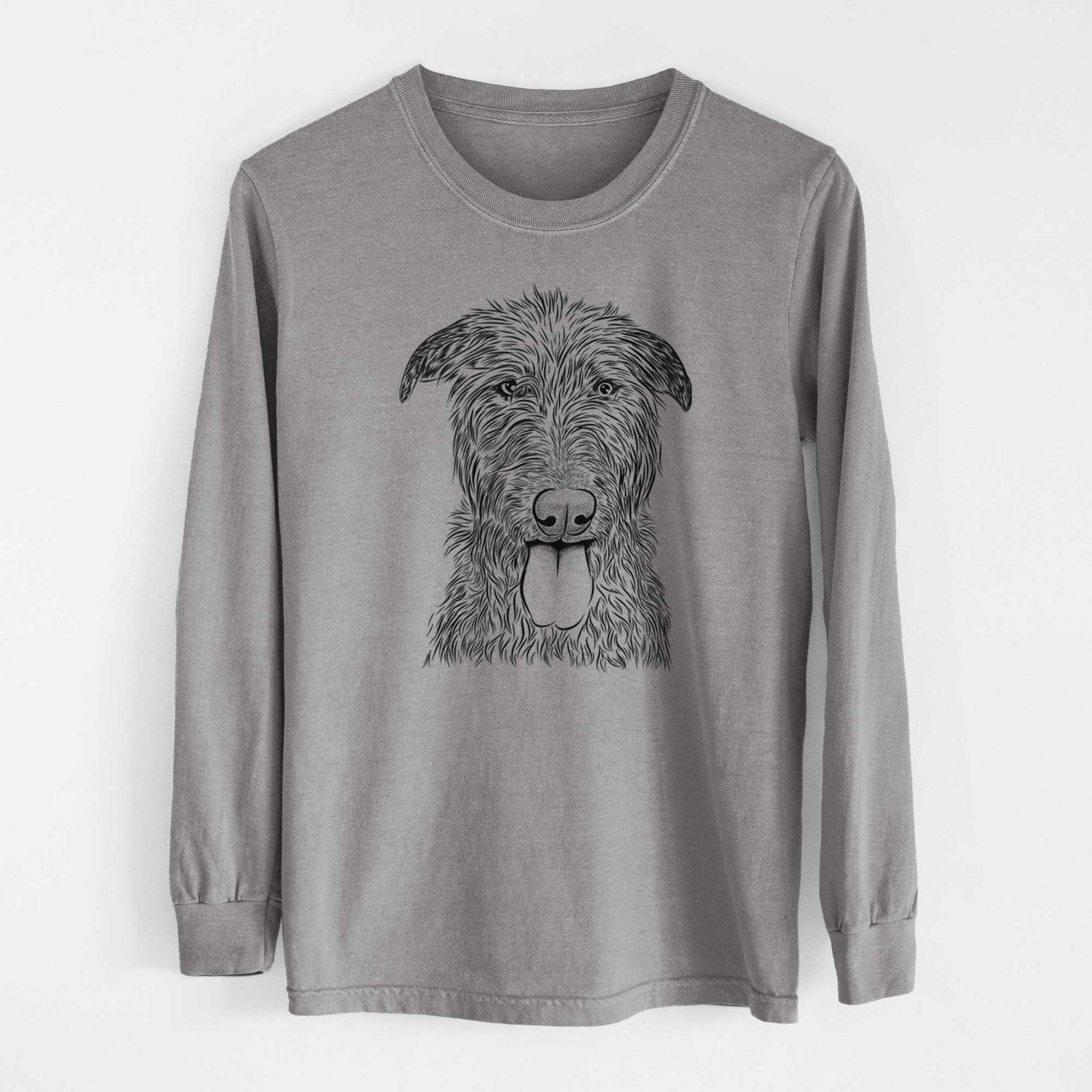 Bare Keeva the Irish Wolfhound - Men's Heavyweight 100% Cotton Long Sleeve