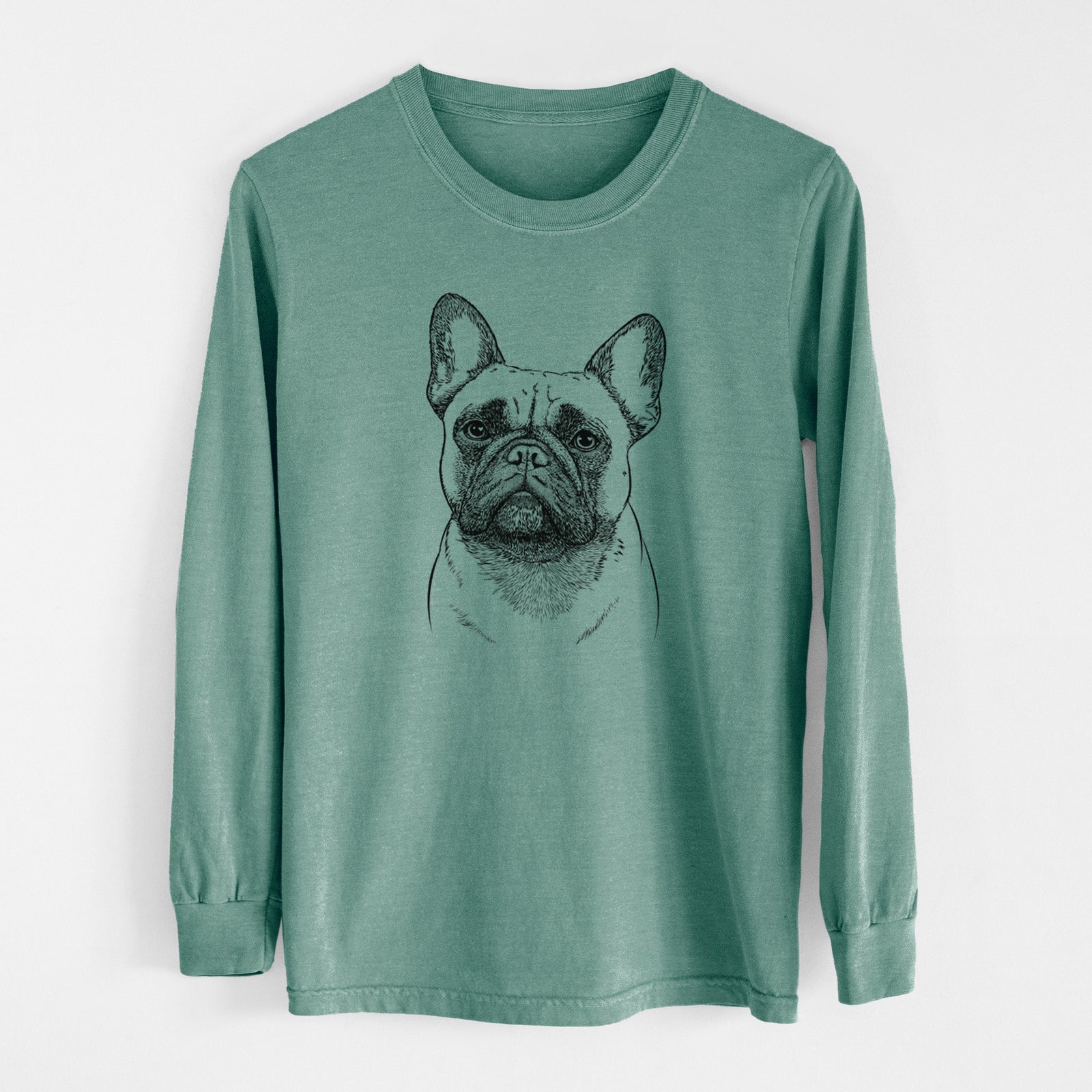 Bare Kingsleigh the French Bulldog - Men's Heavyweight 100% Cotton Long Sleeve