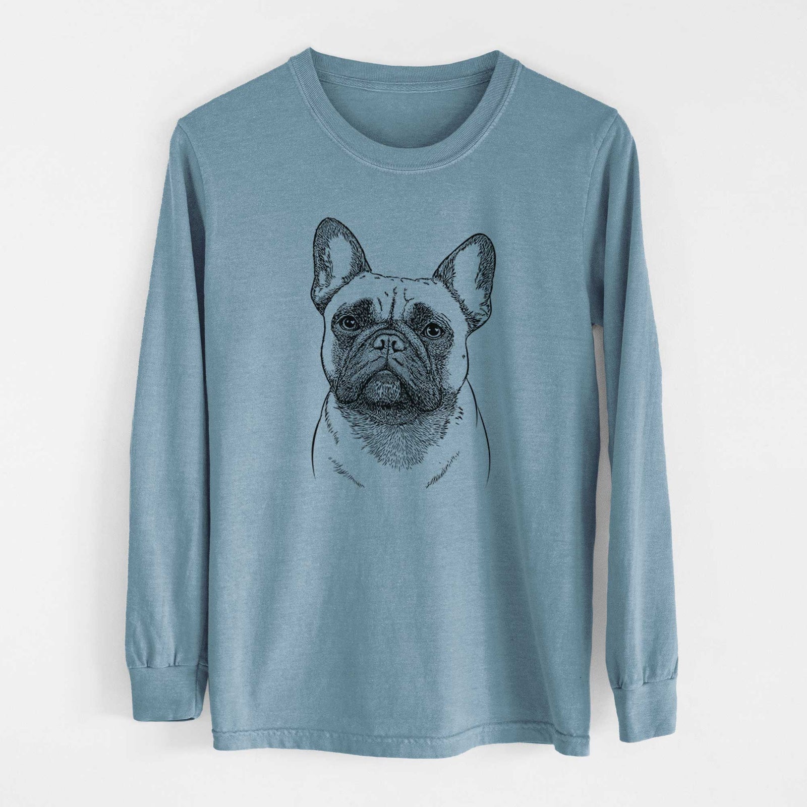 Bare Kingsleigh the French Bulldog - Men's Heavyweight 100% Cotton Long Sleeve