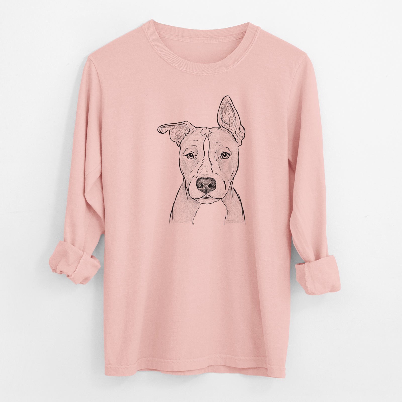Bare Kisses the Pitbull - Men's Heavyweight 100% Cotton Long Sleeve