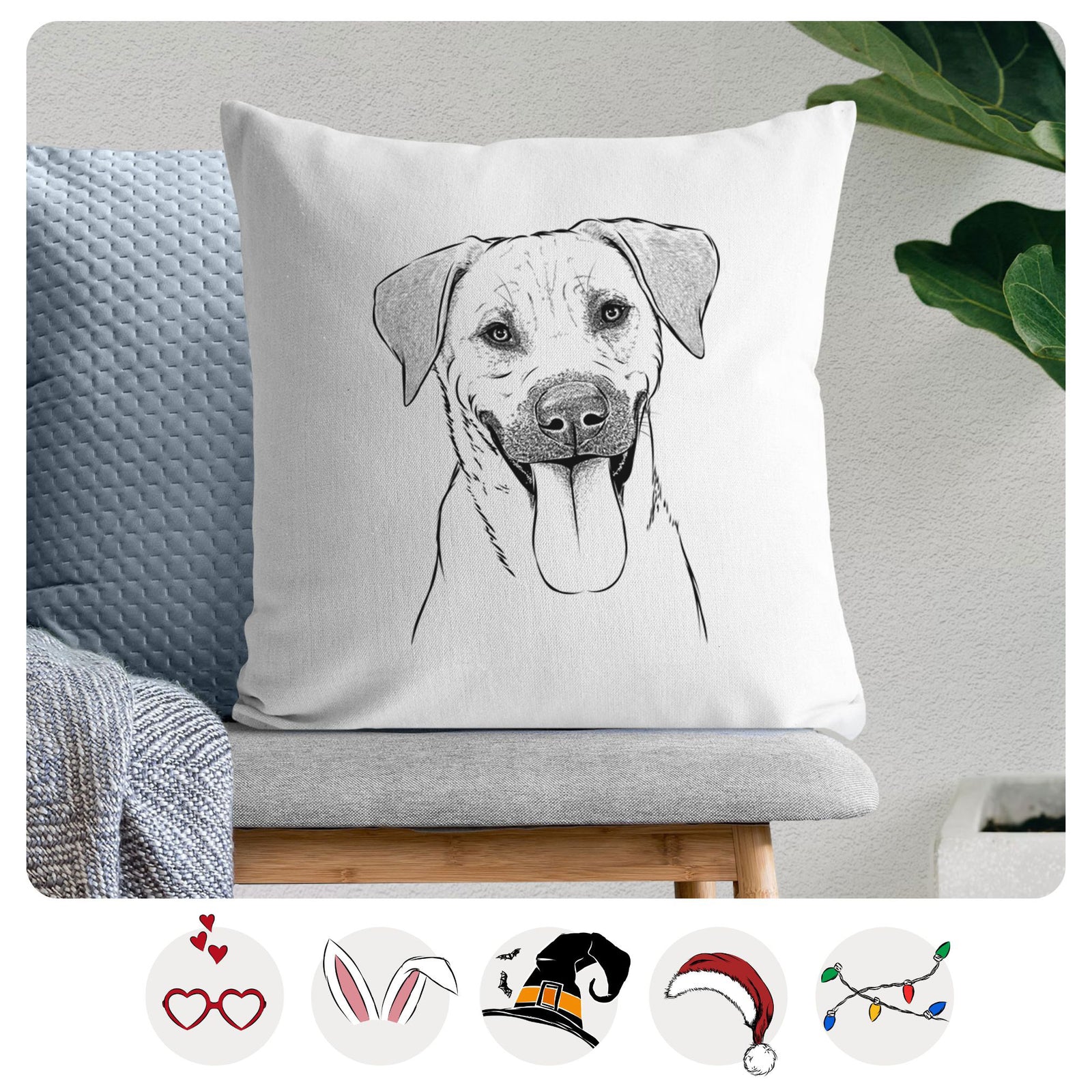 Koda the Black Mouth Cur - Throw Pillow Cover