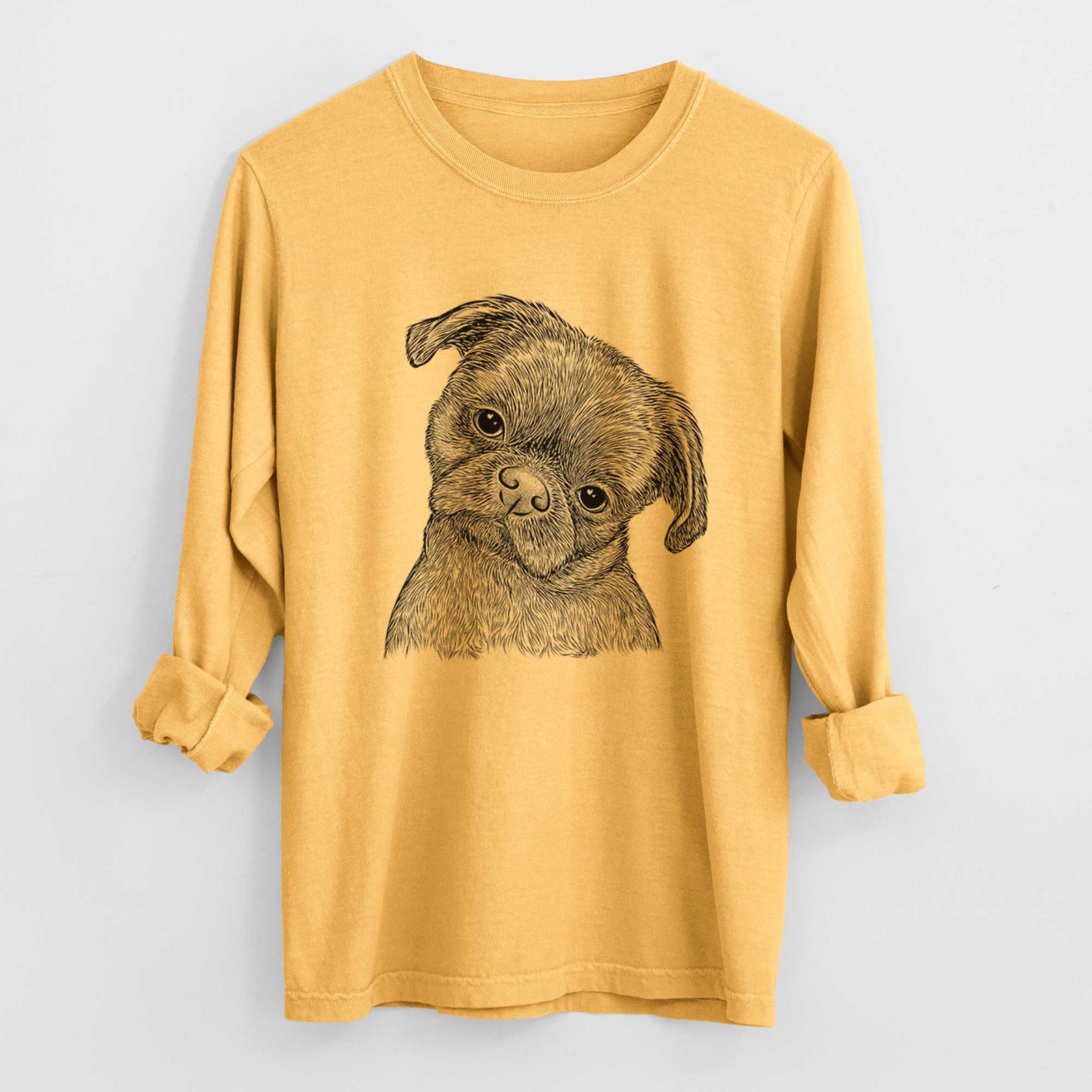 Bare Koko the Shih Tzu - Men's Heavyweight 100% Cotton Long Sleeve