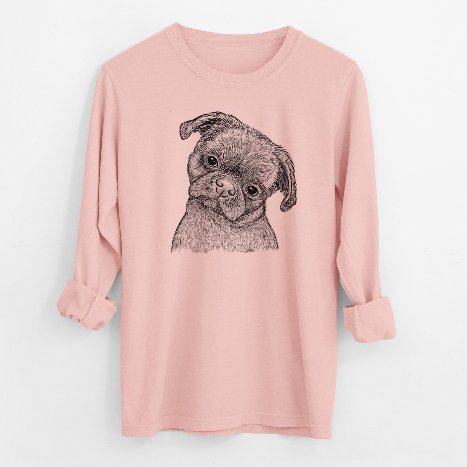 Bare Koko the Shih Tzu - Men's Heavyweight 100% Cotton Long Sleeve