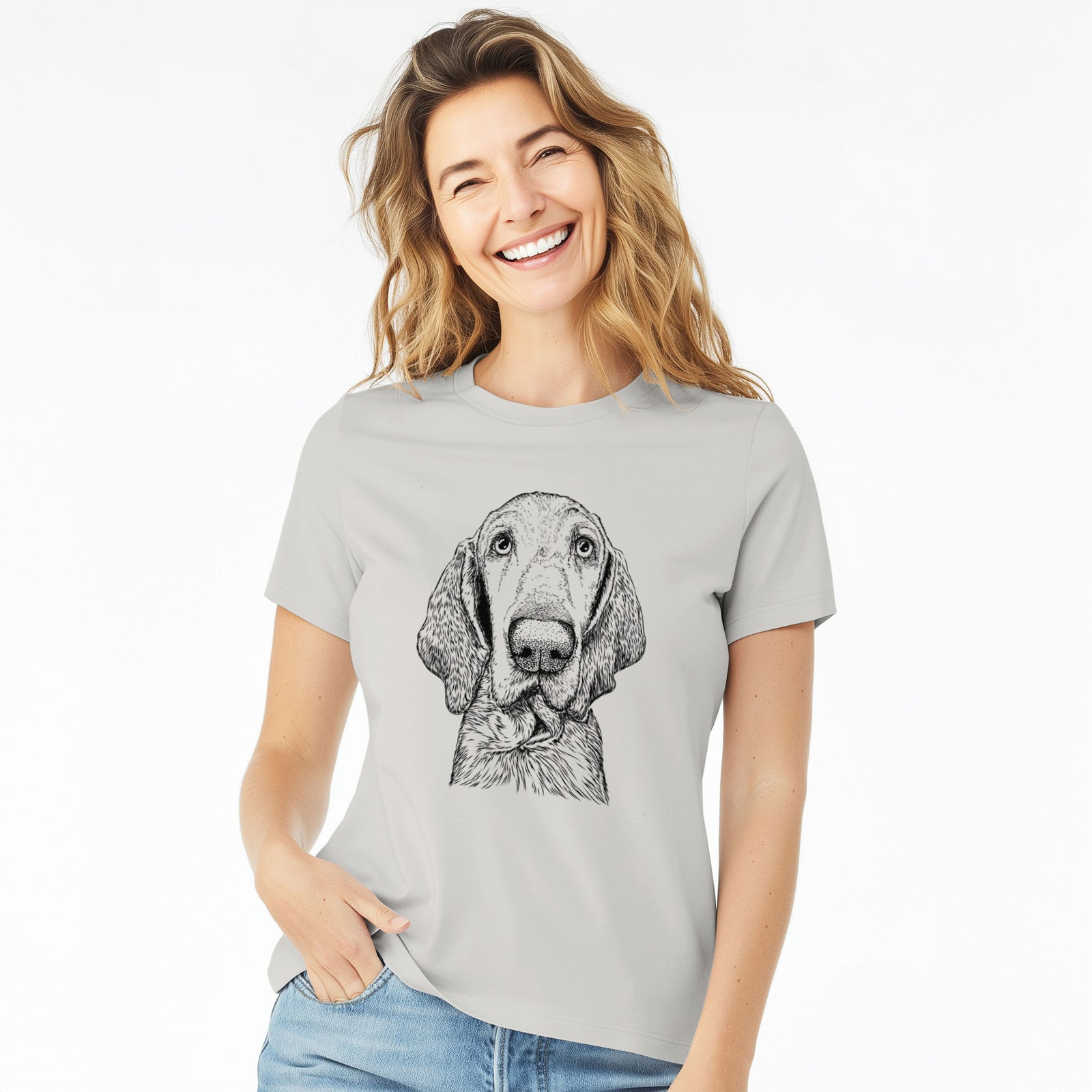 Bare Kylie the Bracco Italiano - Women's Lightweight Relaxed Fit 100% Cotton Crewneck
