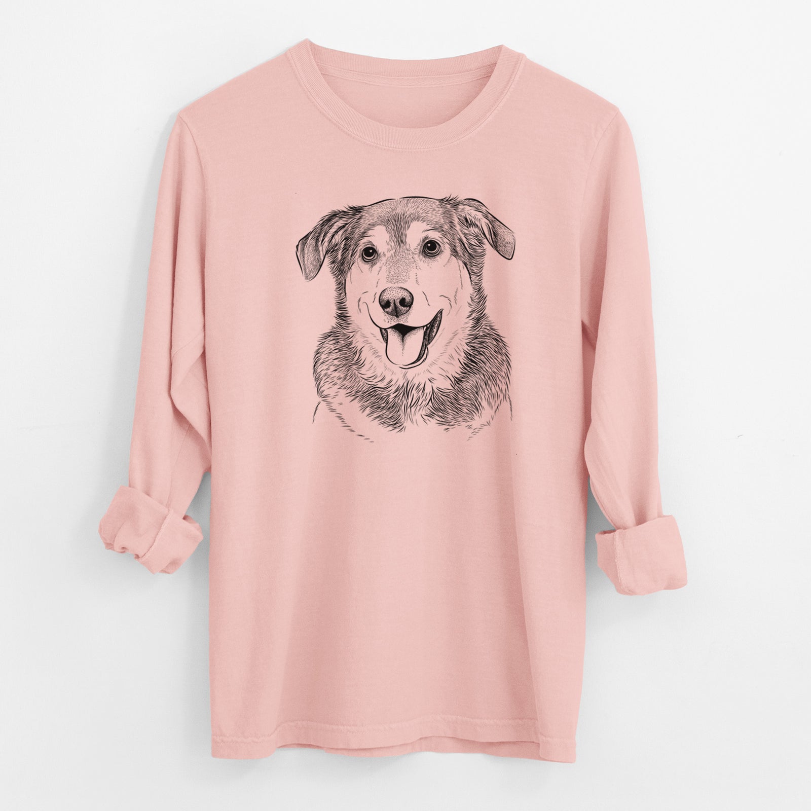 Bare Lance the Lab/Shepherd Mix - Men's Heavyweight 100% Cotton Long Sleeve