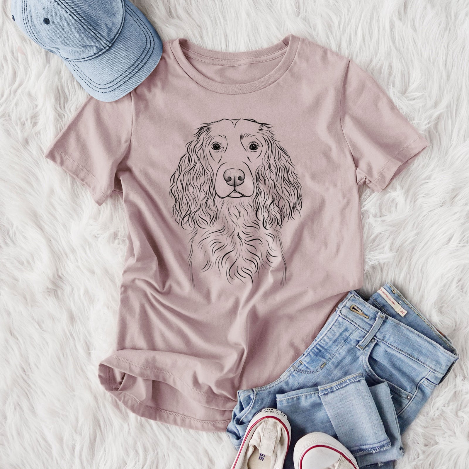 Bare Landry the Boykin Spaniel - Women's Lightweight Relaxed Fit 100% Cotton Crewneck