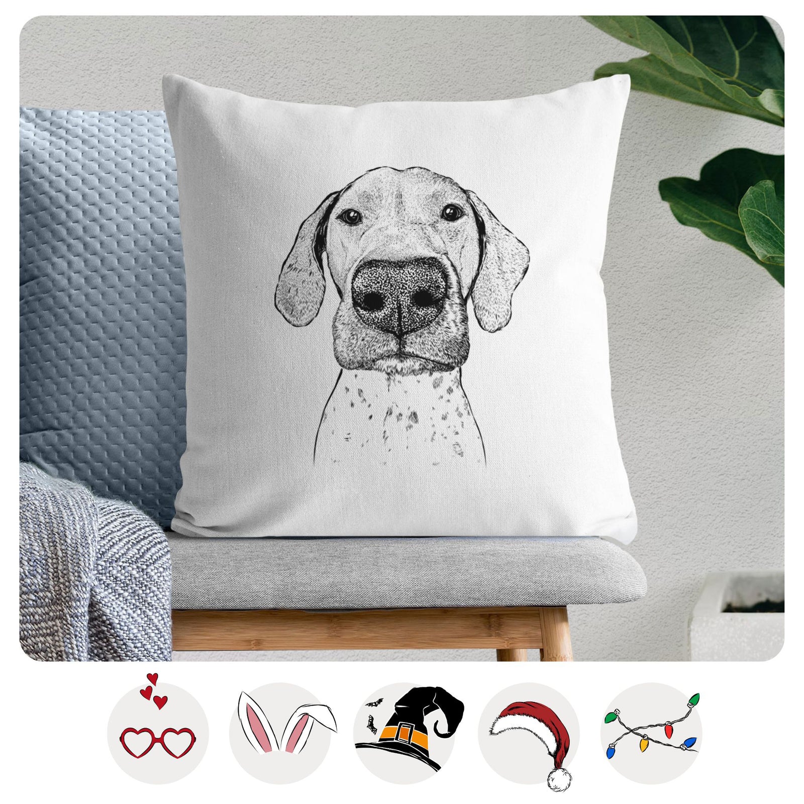 Leroy the German Shorthaired Pointer - Throw Pillow Cover
