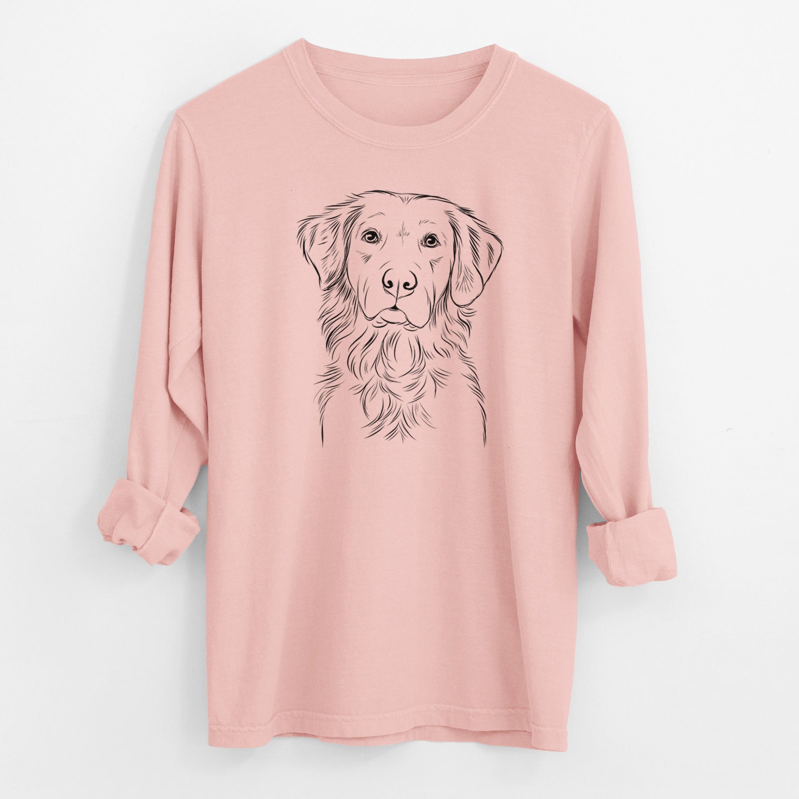 Bare Linden the Golden Retriever - Men's Heavyweight 100% Cotton Long Sleeve