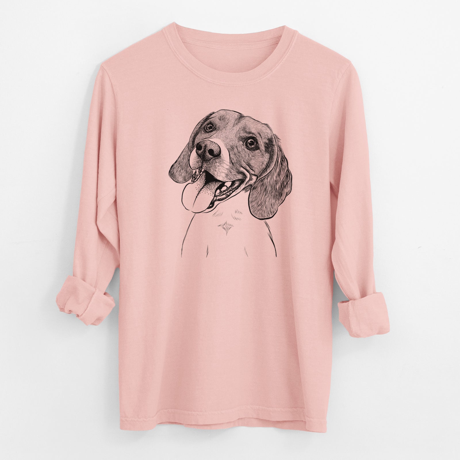 Bare Little Bandit the Beagle - Men's Heavyweight 100% Cotton Long Sleeve