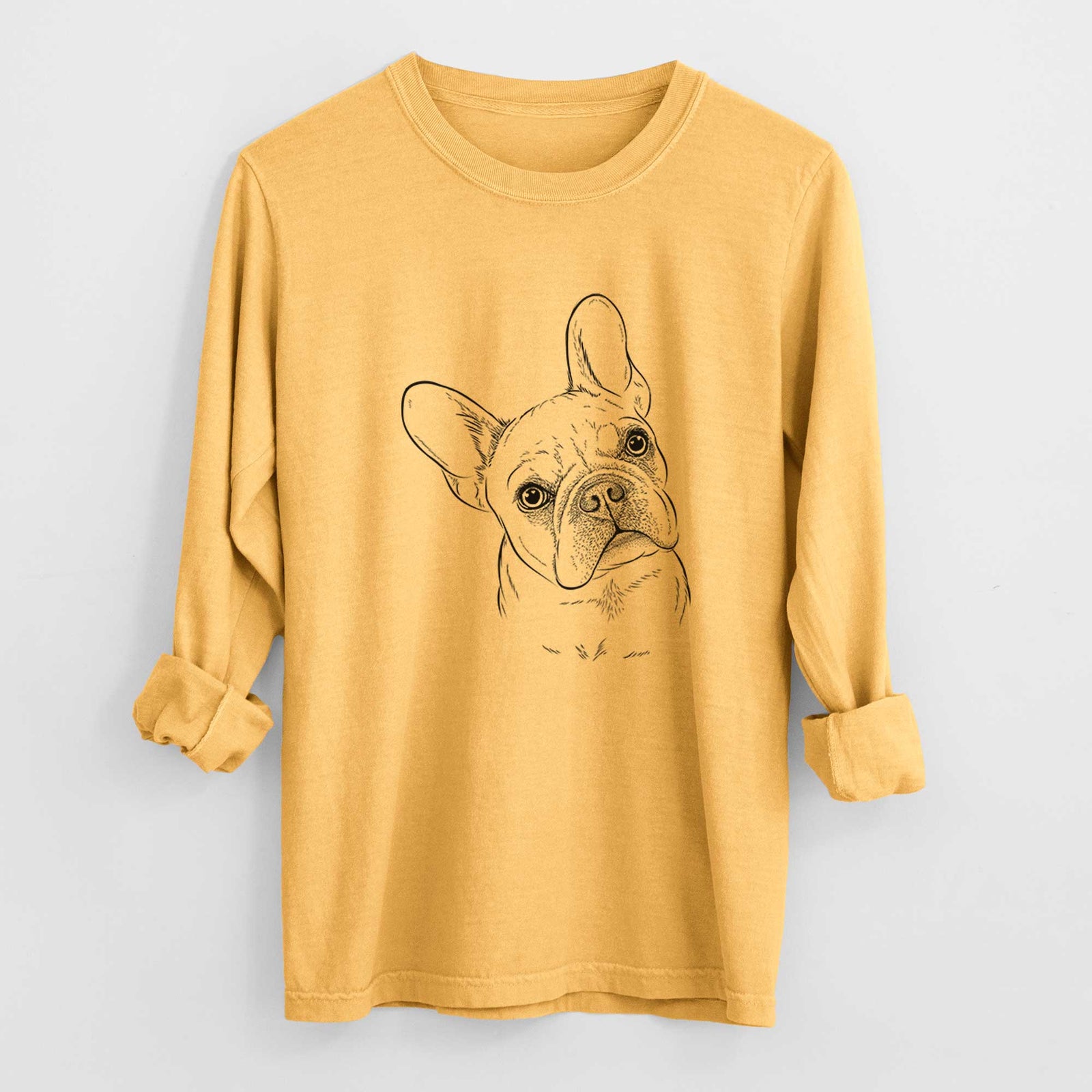 Bare Loki the French Bulldog - Men's Heavyweight 100% Cotton Long Sleeve