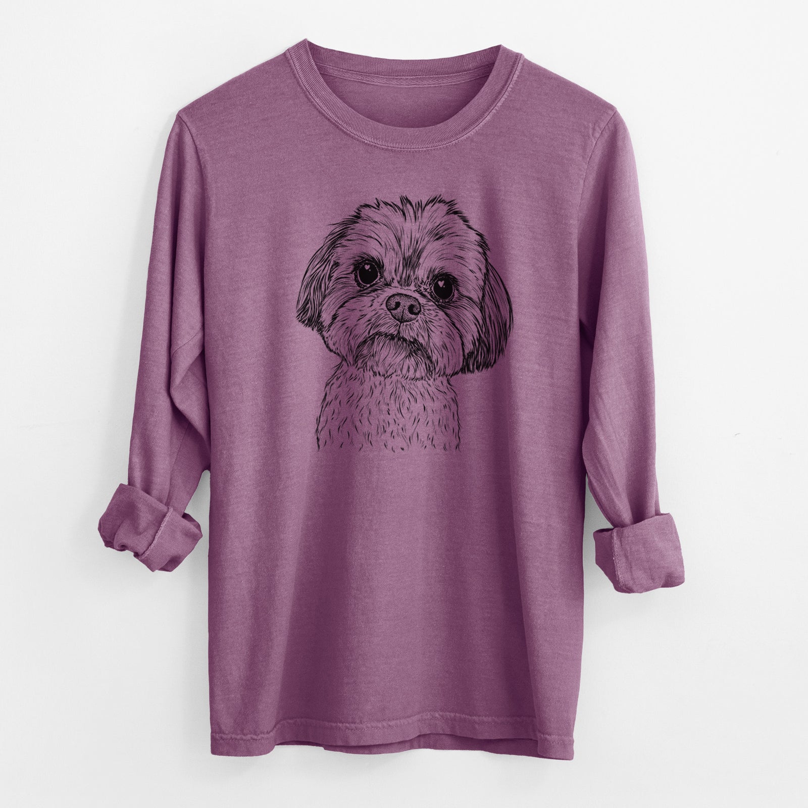 Bare Lucy the Shorkie - Men's Heavyweight 100% Cotton Long Sleeve