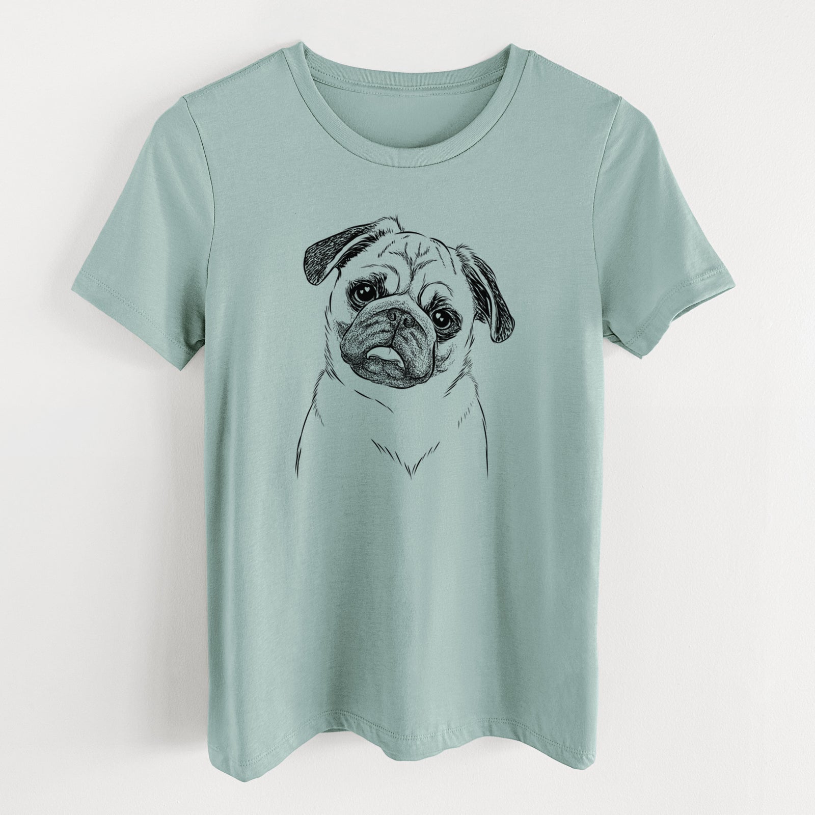 Bare Macy the Pug - Women's Lightweight Relaxed Fit 100% Cotton Crewneck