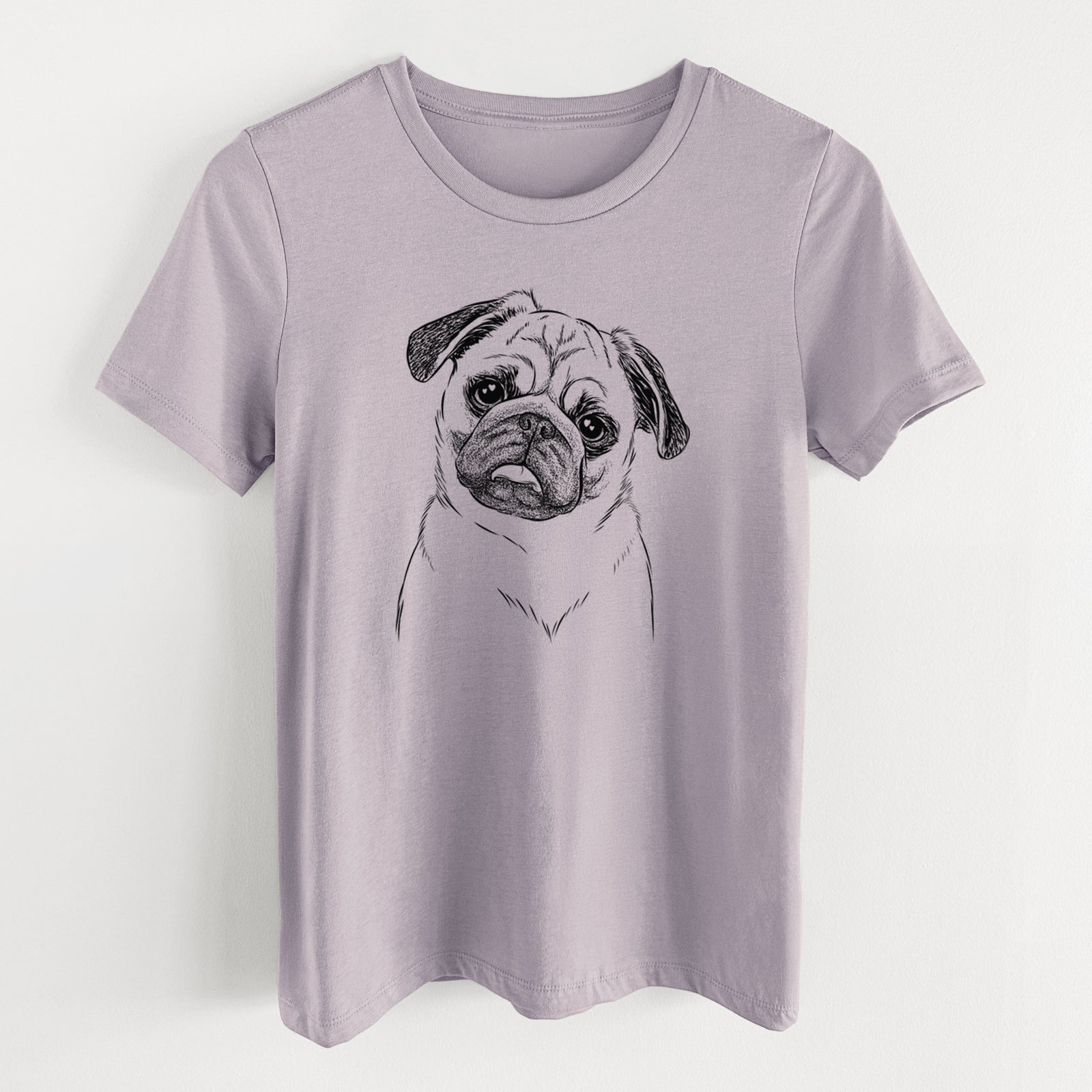 Bare Macy the Pug - Women's Lightweight Relaxed Fit 100% Cotton Crewneck