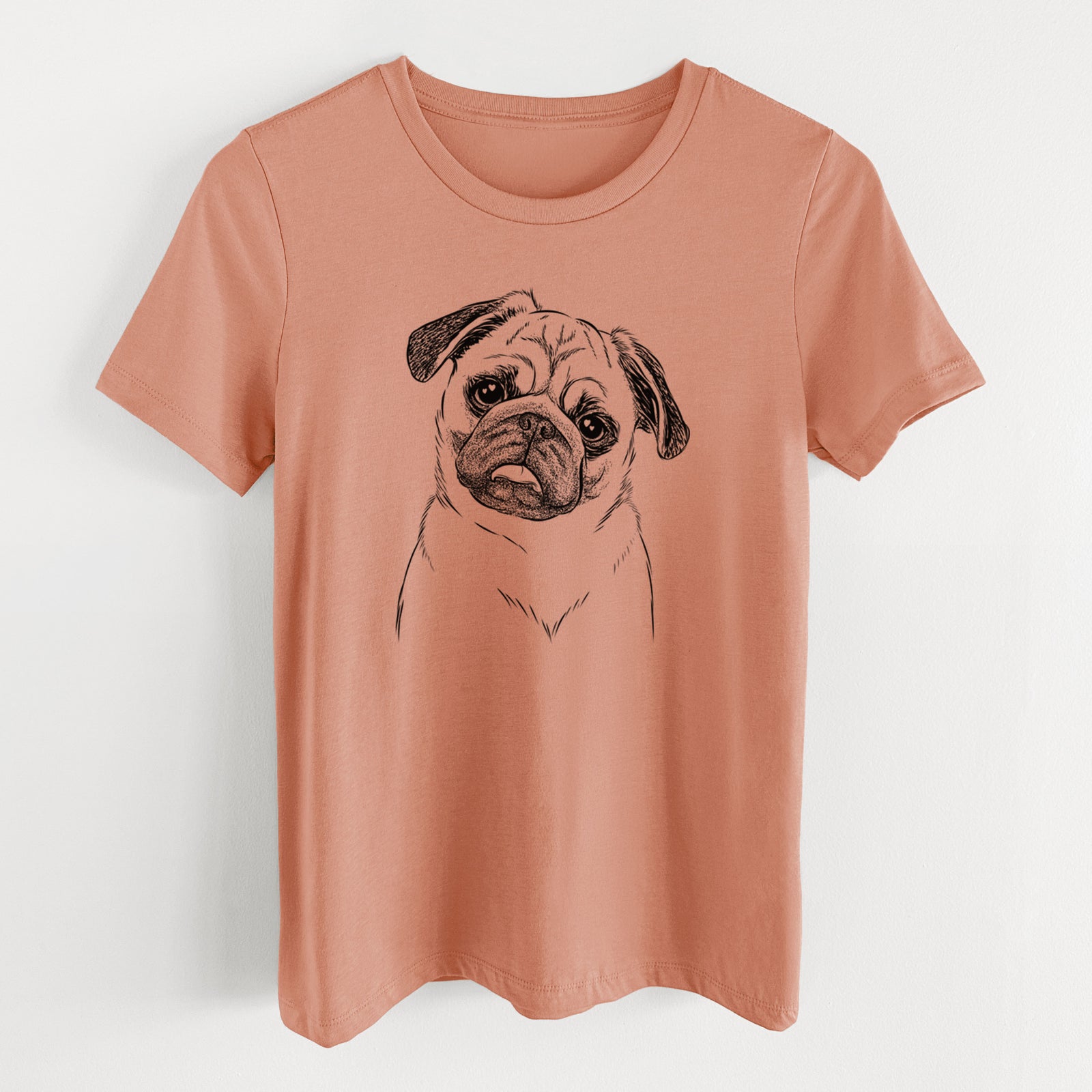 Bare Macy the Pug - Women's Lightweight Relaxed Fit 100% Cotton Crewneck