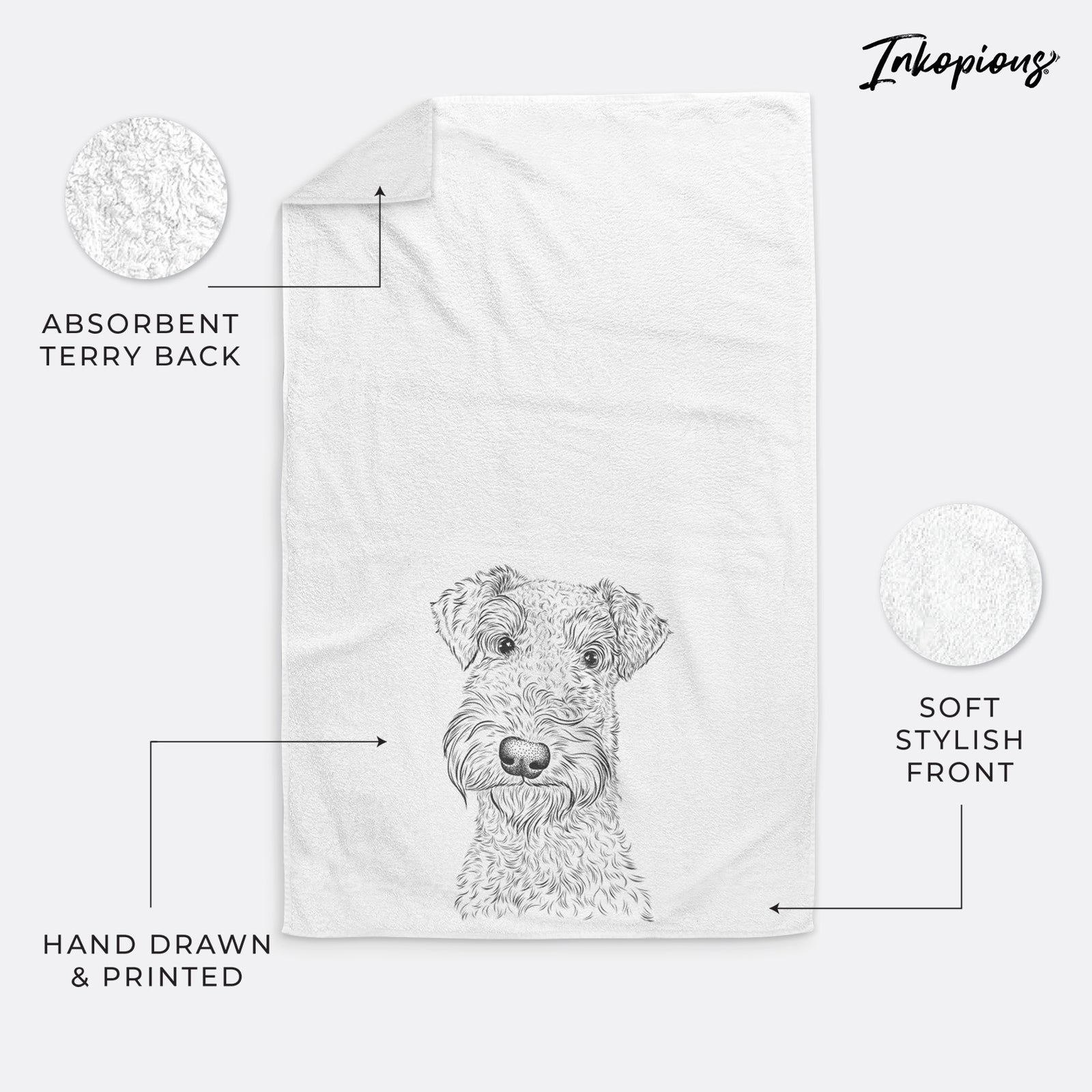 Roc Haven Maggie May the Airedale Terrier Decorative Hand Towel