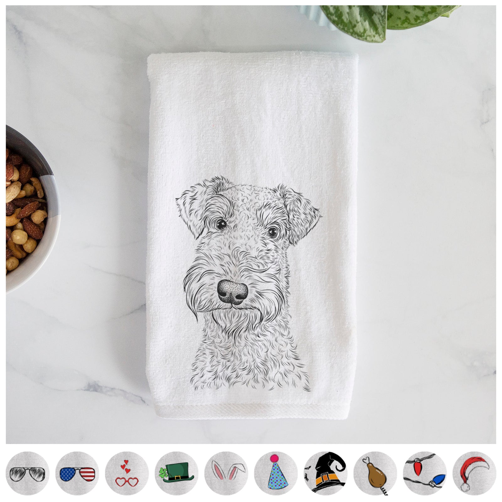 Roc Haven Maggie May the Airedale Terrier Decorative Hand Towel