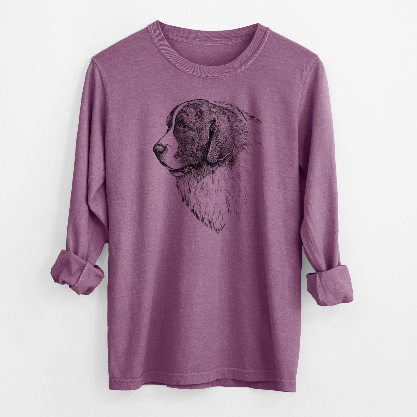 Bare Magnus the Pyrenean Mastiff - Men's Heavyweight 100% Cotton Long Sleeve