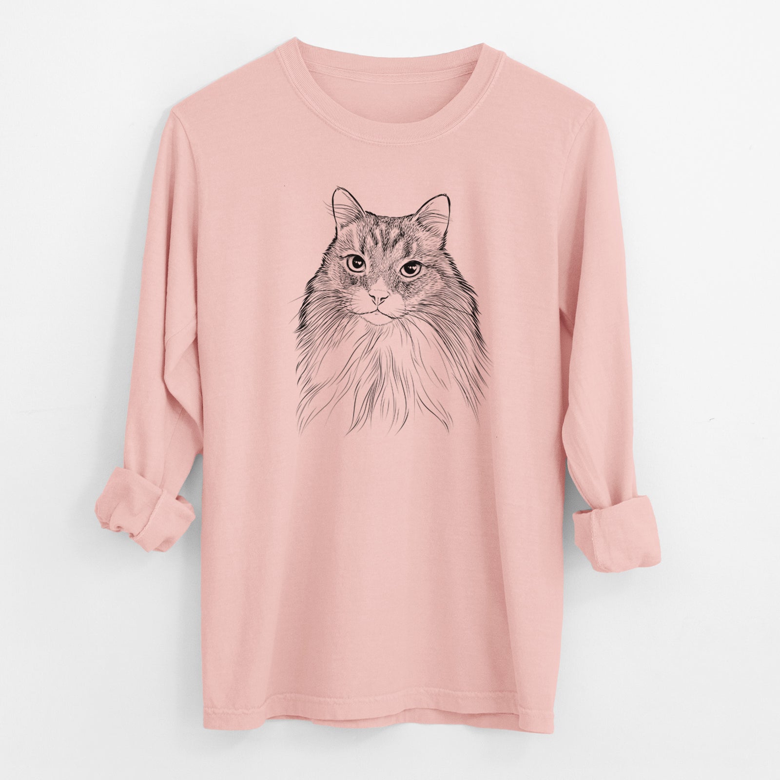 Bare Maks the Siberian Cat - Men's Heavyweight 100% Cotton Long Sleeve
