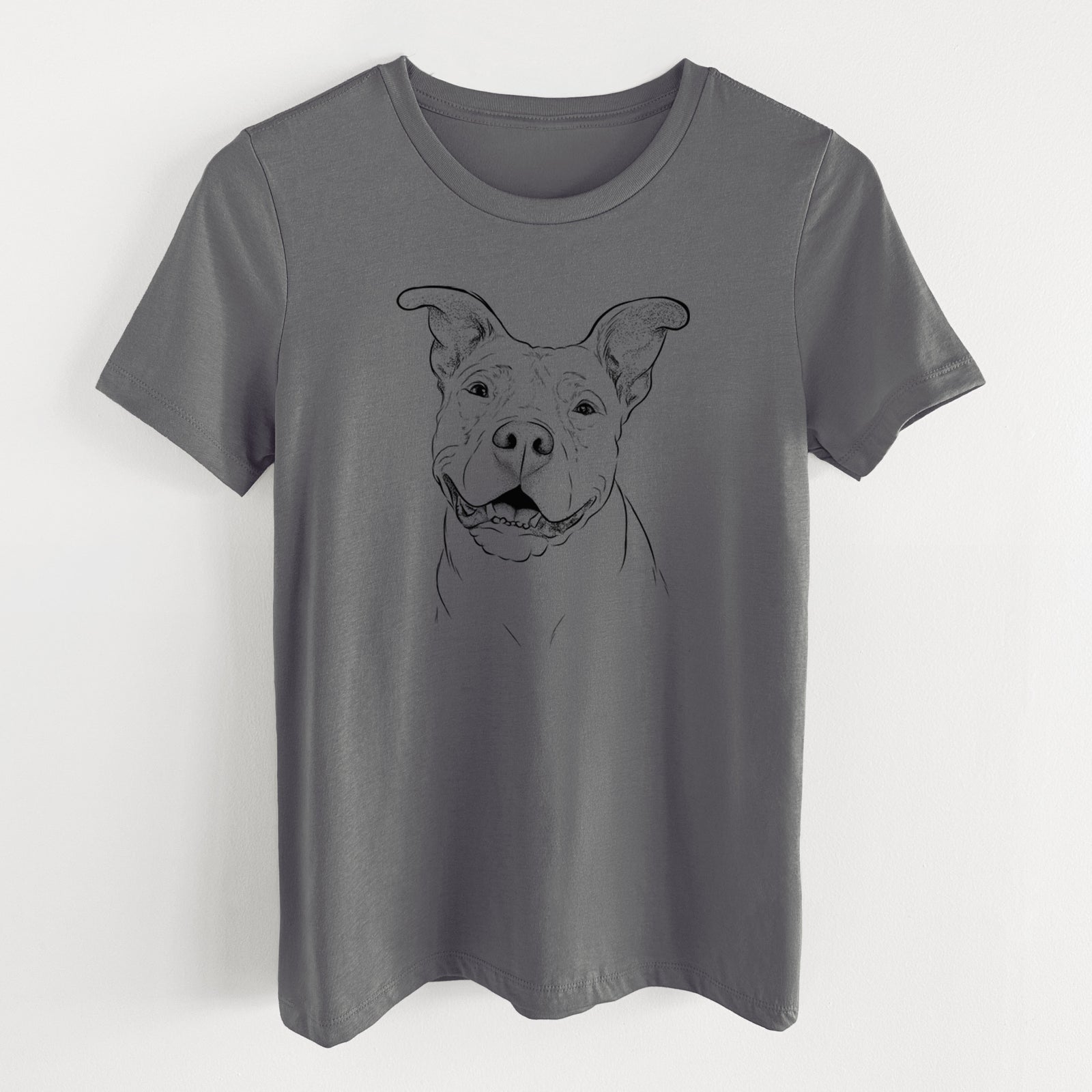 Bare Malibu the Staffordshire Terrier/Pitbull Mix - Women's Lightweight Relaxed Fit 100% Cotton Crewneck