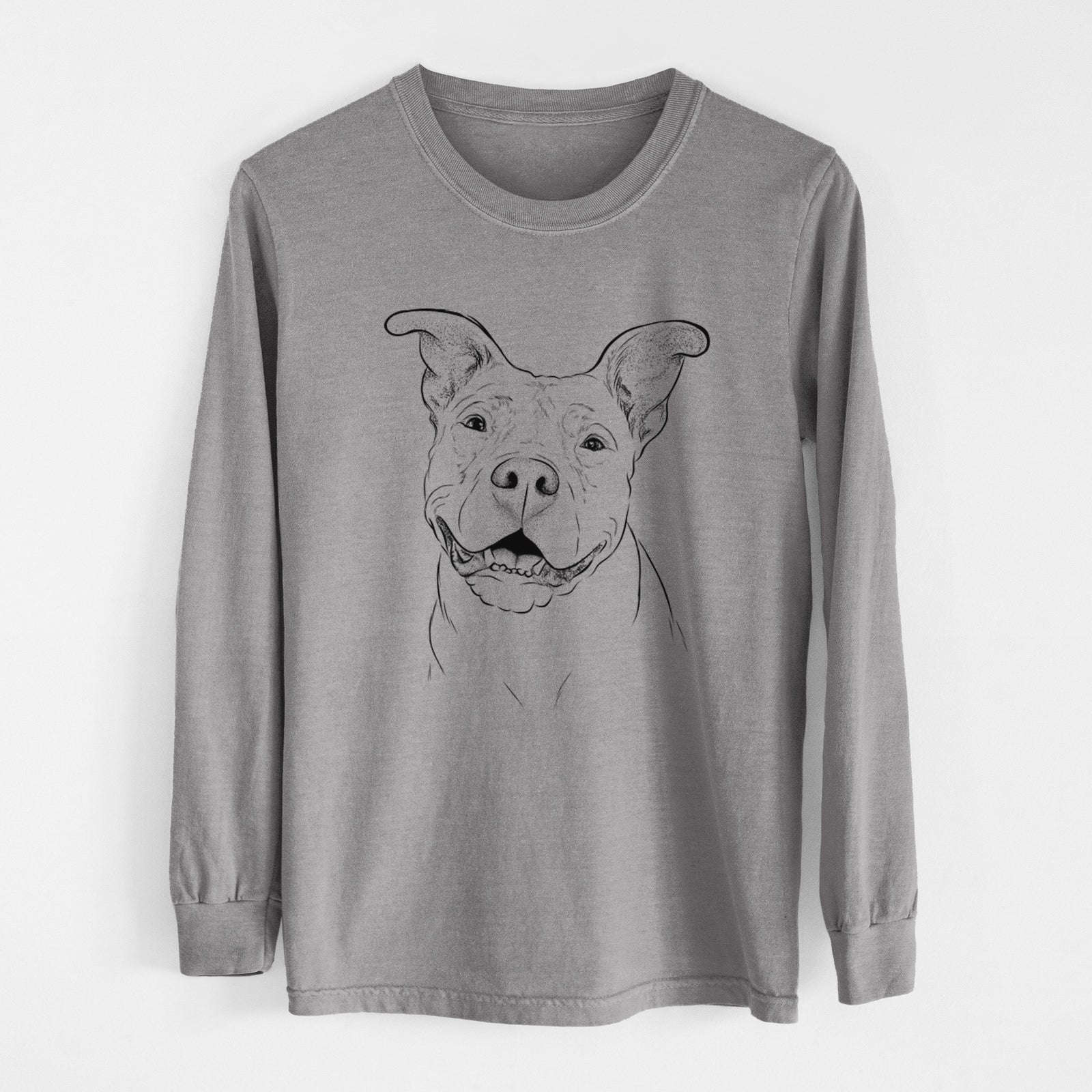 Bare Malibu the Staffordshire Terrier/Pitbull Mix - Men's Heavyweight 100% Cotton Long Sleeve