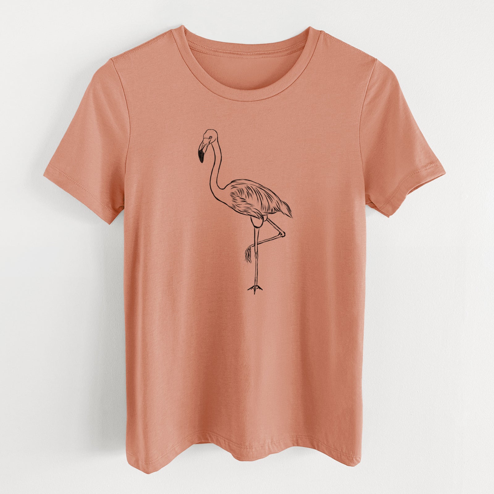 Bare Mango the Flamingo - Women's Lightweight Relaxed Fit 100% Cotton Crewneck