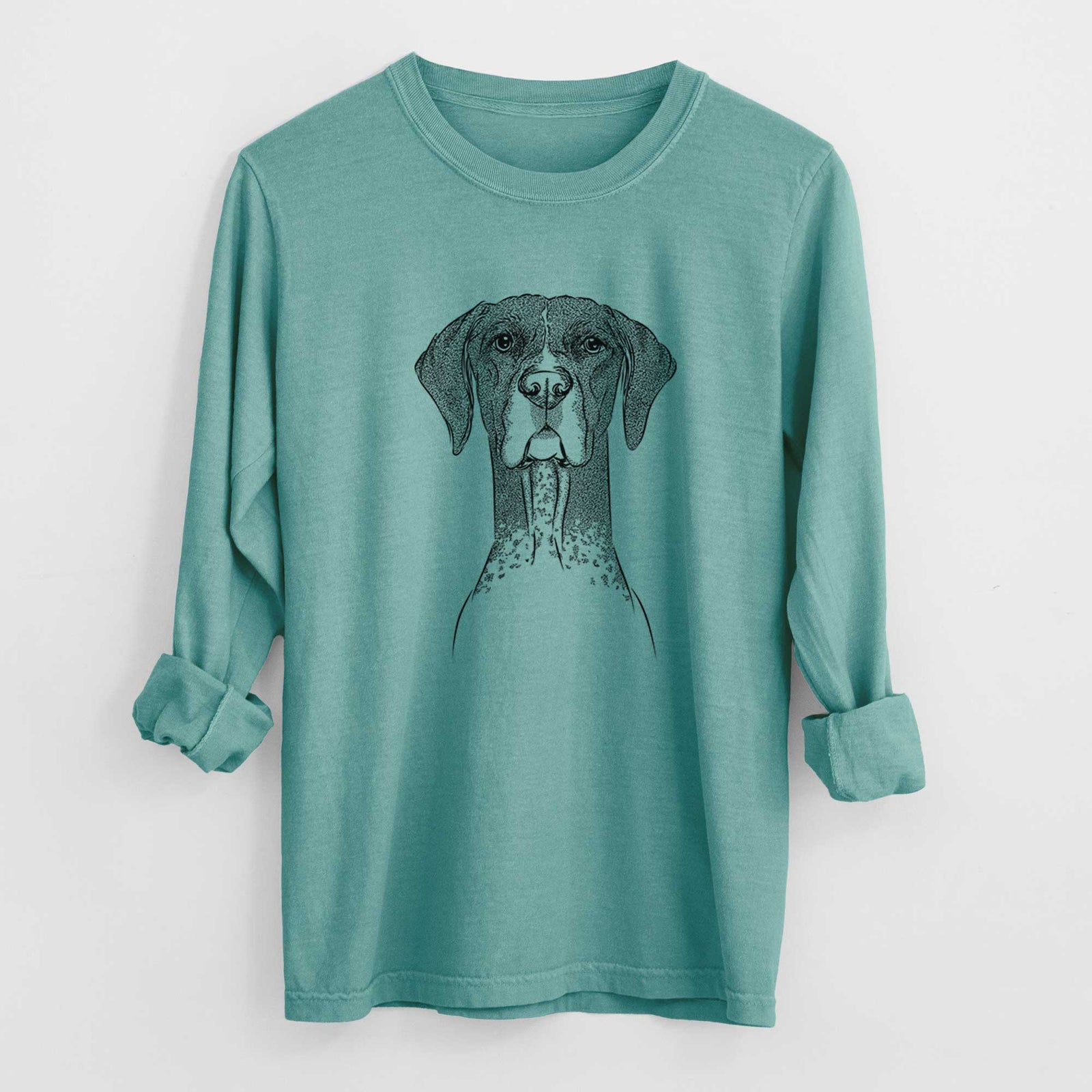 Bare Mattis the German Shorthaired Pointer - Men's Heavyweight 100% Cotton Long Sleeve