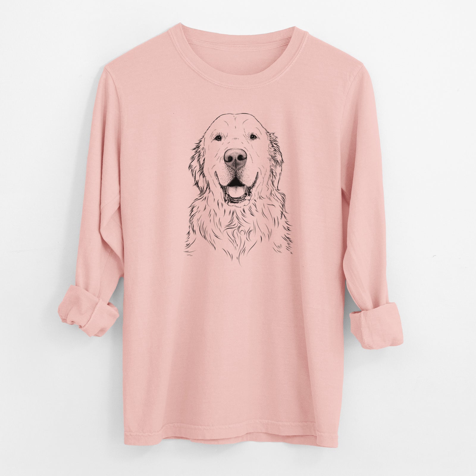 Bare Maximus the Golden Retriever - Men's Heavyweight 100% Cotton Long Sleeve