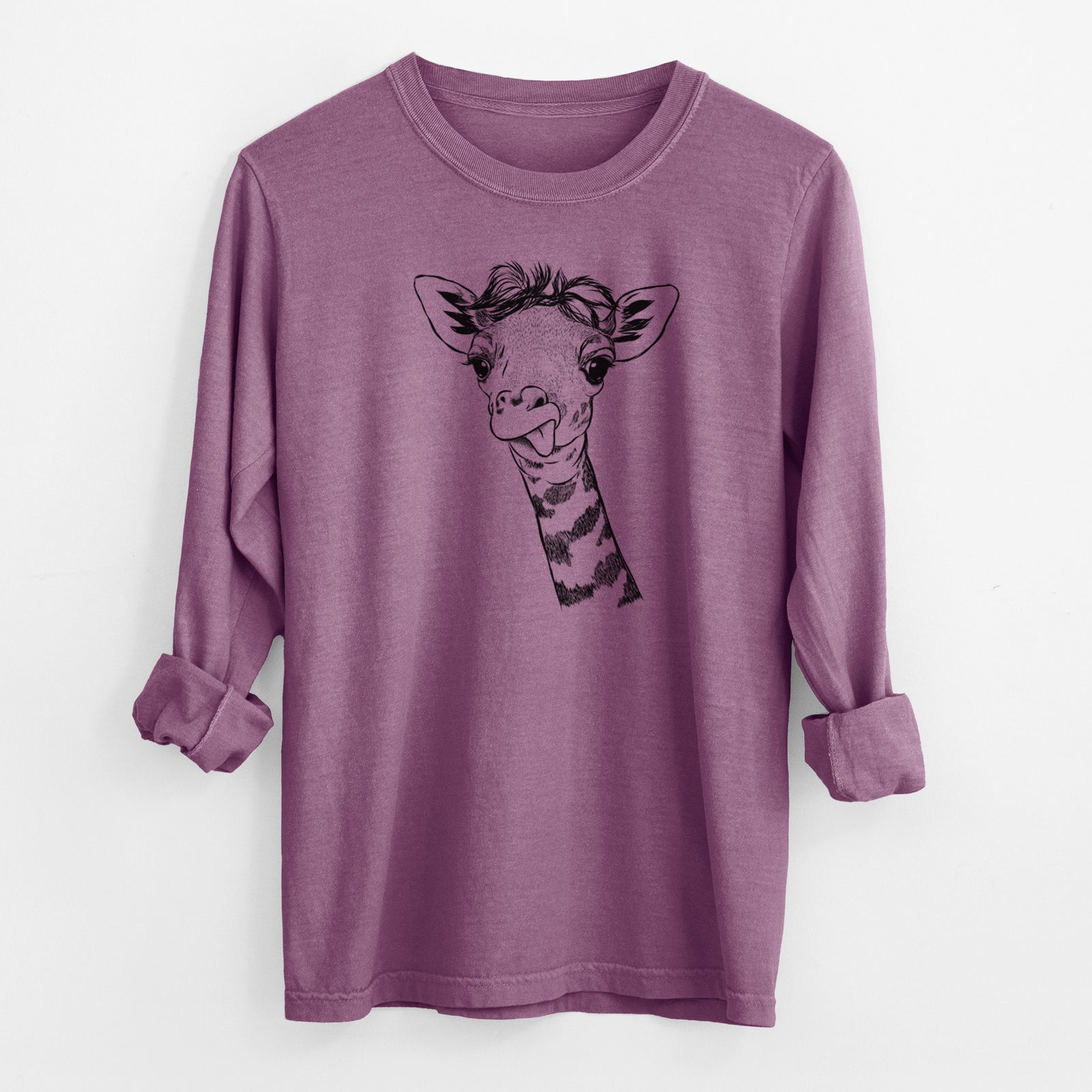 Bare Mel the Baby Giraffe - Men's Heavyweight 100% Cotton Long Sleeve