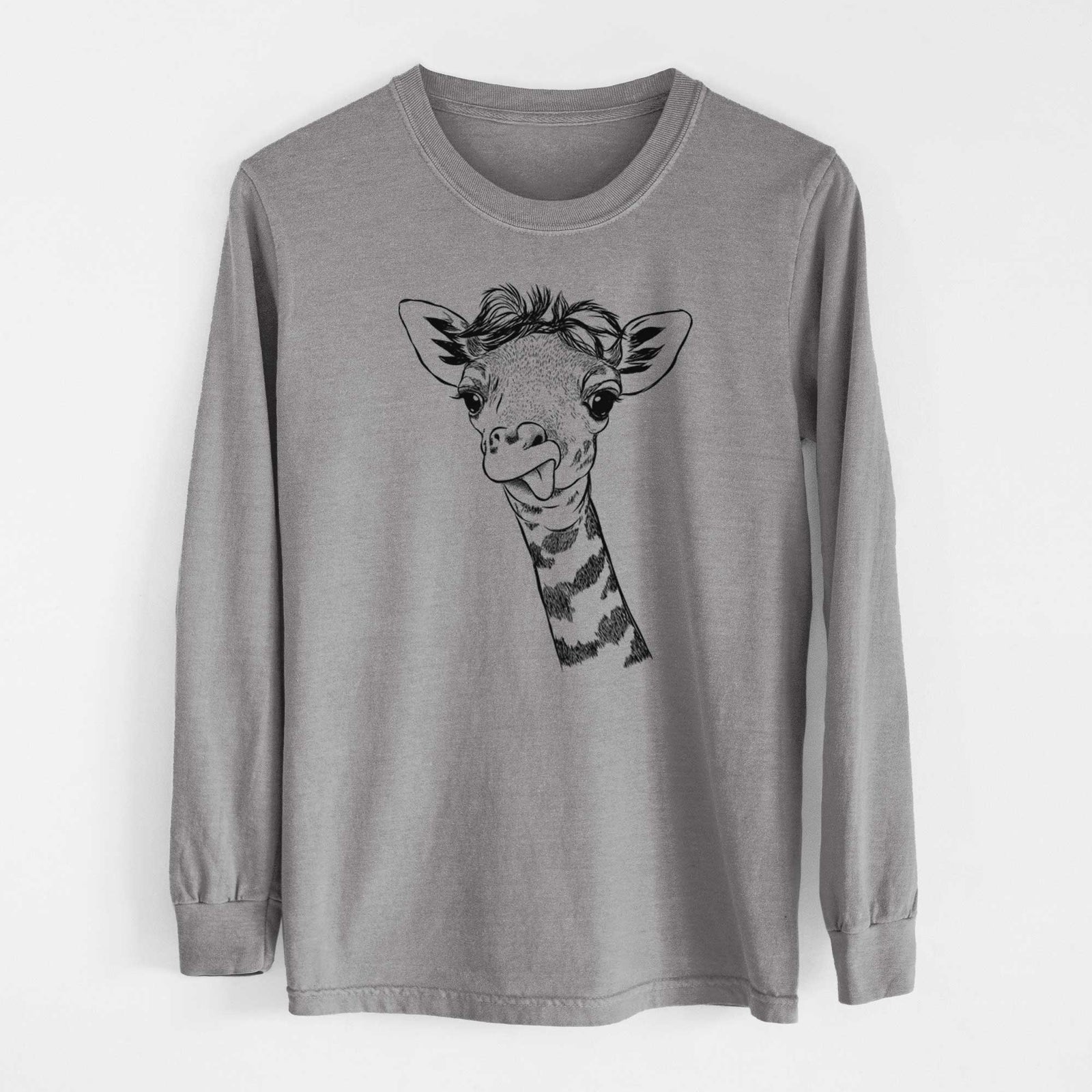 Bare Mel the Baby Giraffe - Men's Heavyweight 100% Cotton Long Sleeve